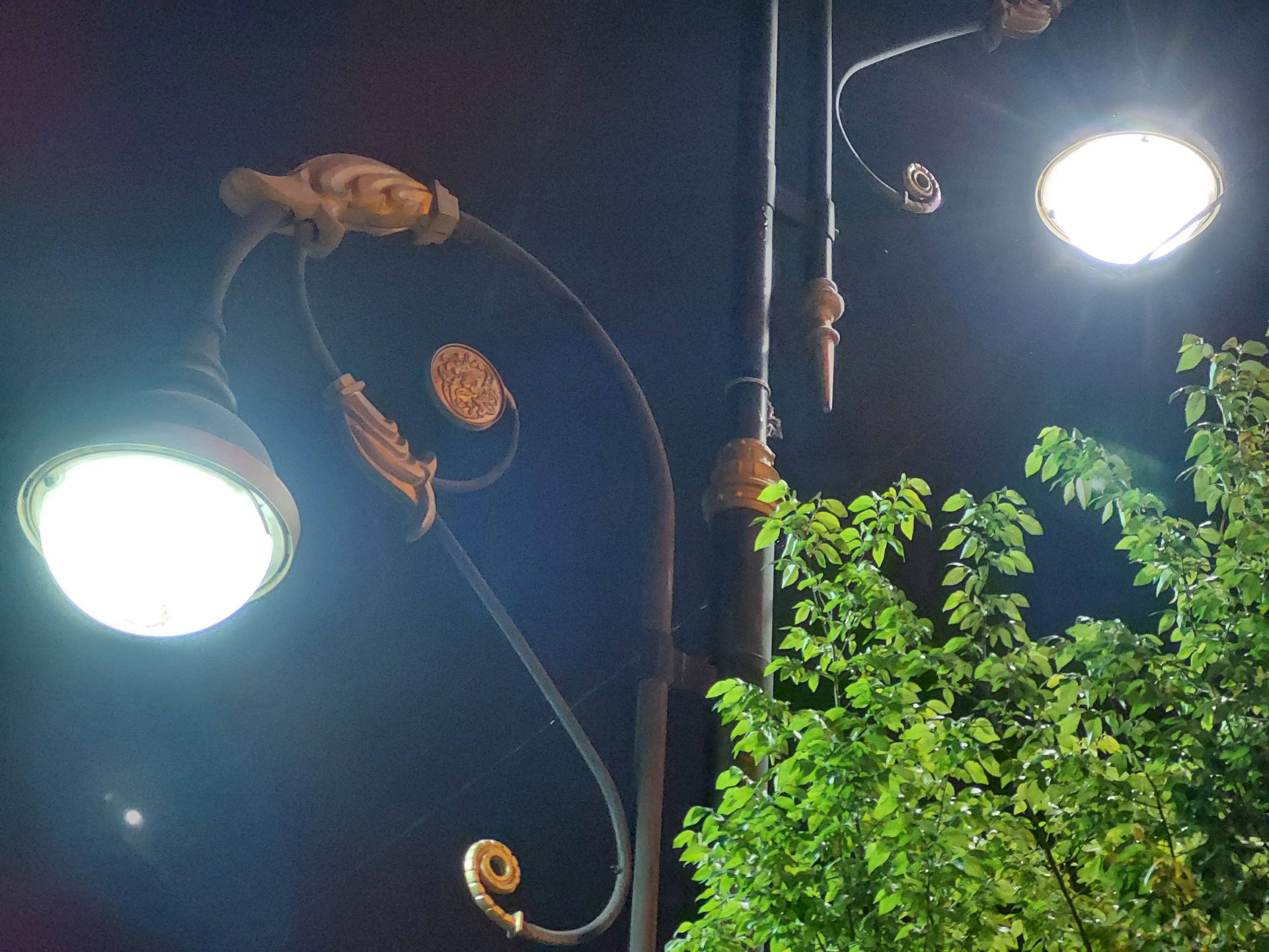 عکس 3x دوربین تله فوتو گلکسی A72 در نور کم - چراغی در خیابان هفت حوض