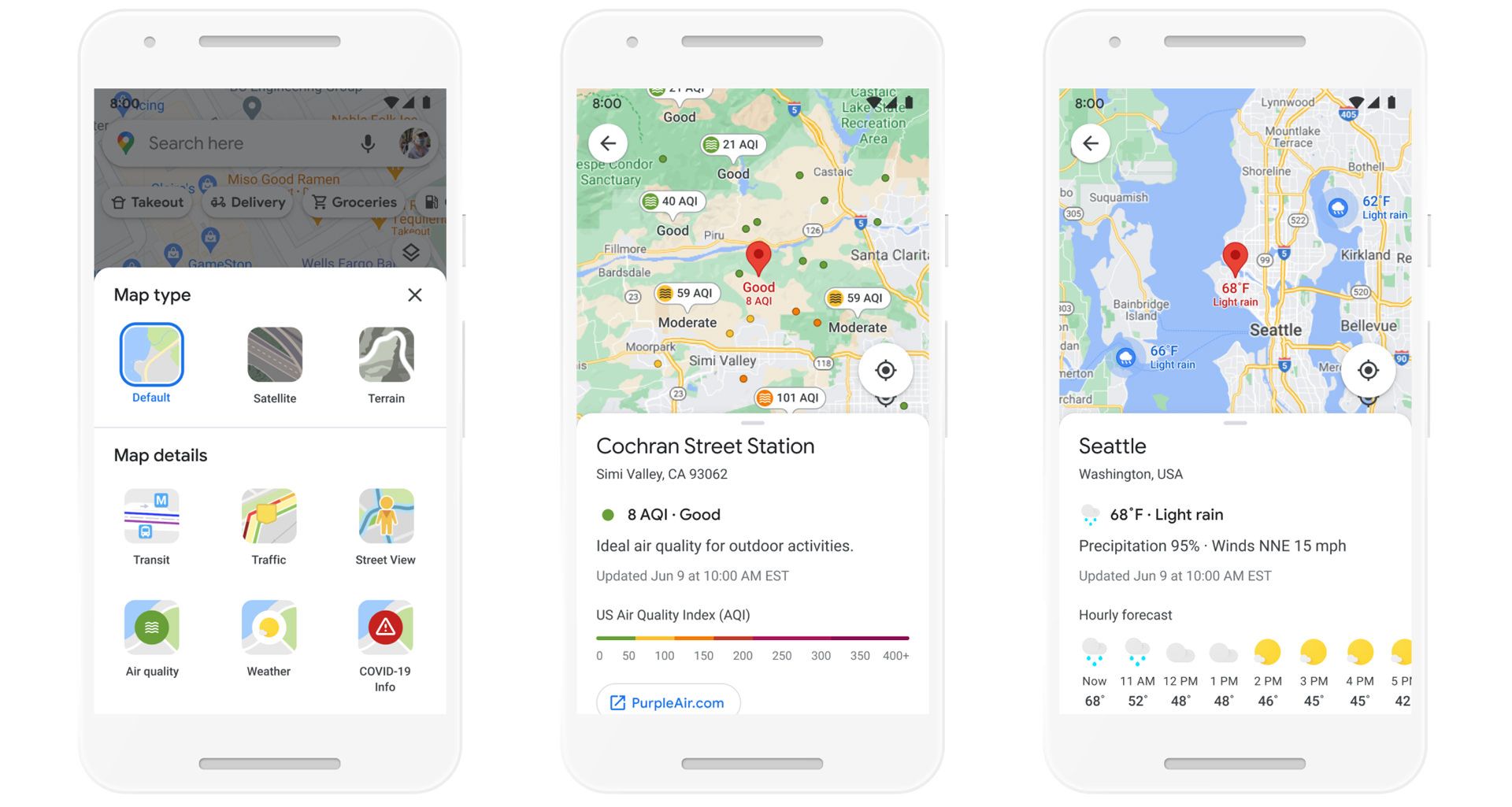 لایه های جدید آب و هوا برای نقشه گوگل مپ / Google Maps