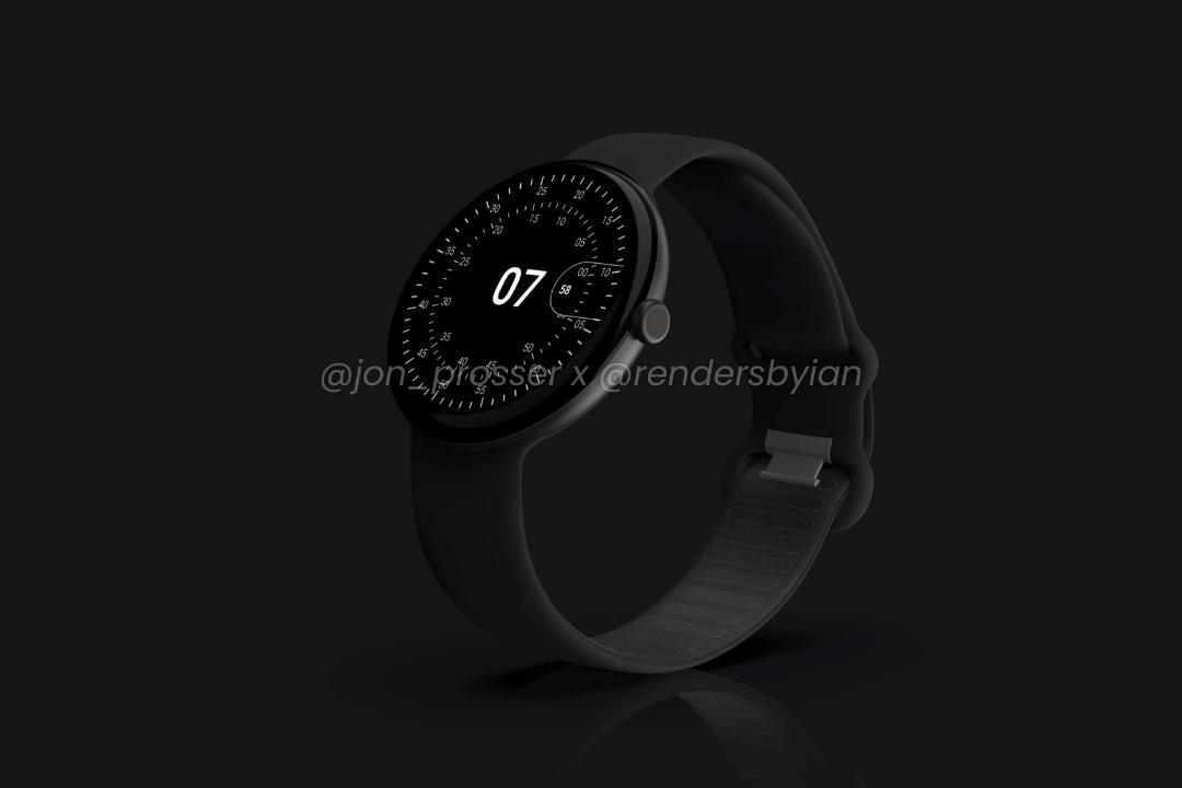 رندر غیررسمی پیکسل واچ / Pixel Watch گوگل مدل مشکی