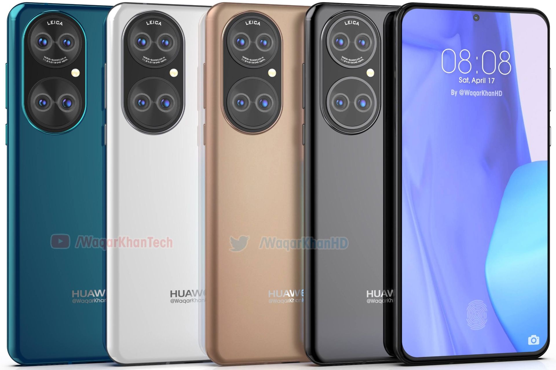 مرجع متخصصين ايران تمام رنگ هاي هواوي پي 50 / Huawei P50 با نمايشگر رندر غيررسمي