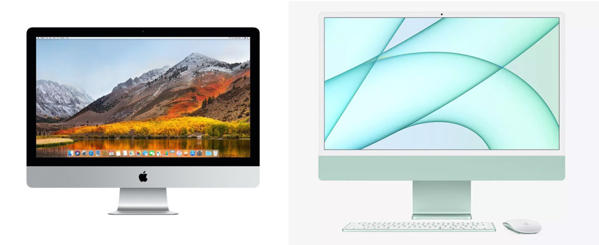 مقایسه طراحی جلوی آیپد ۲۱/۵ اینچی و ۲۴ اینچی اپل