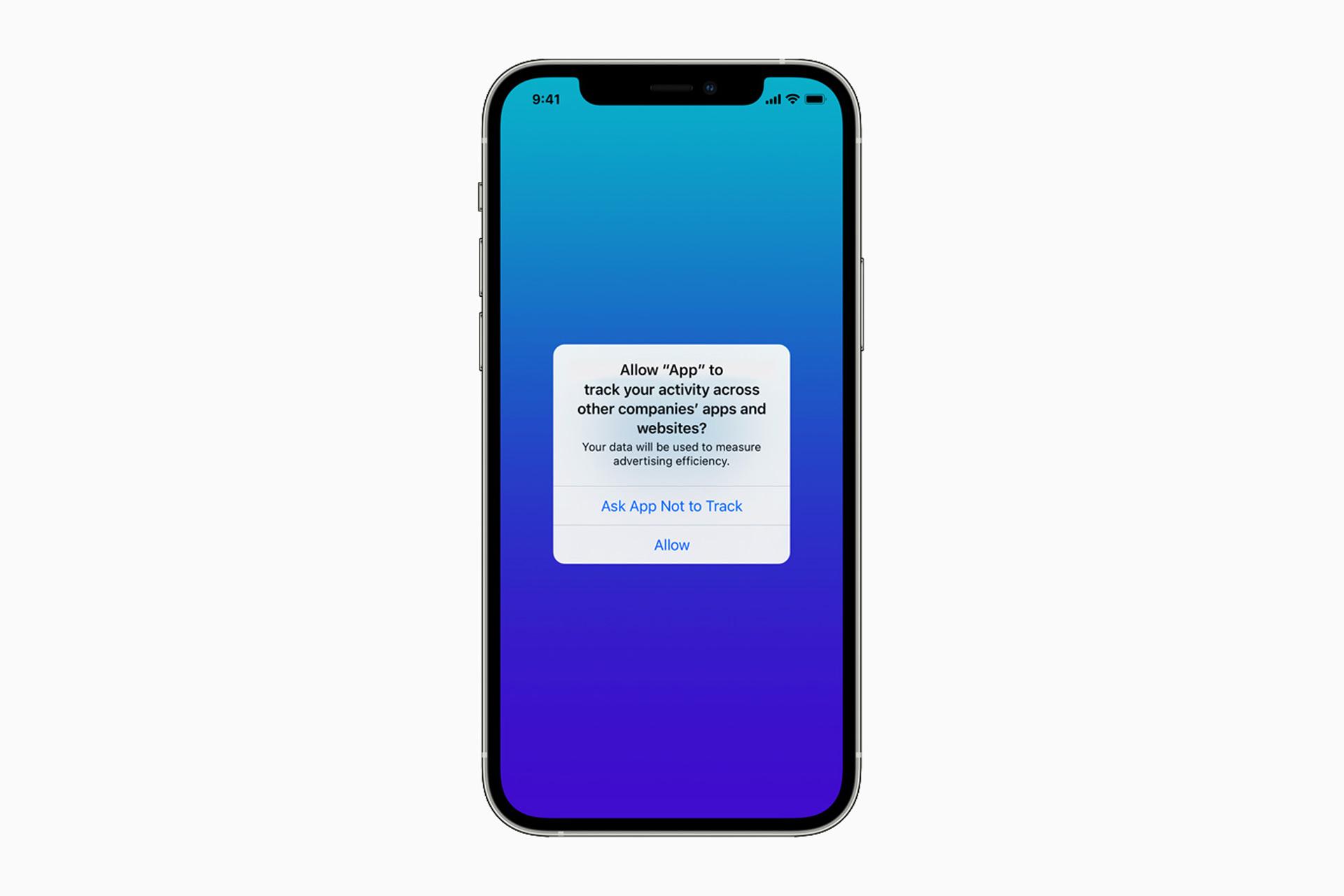 پنجره شناور App Tracking Transparency در iOS 14.5 آیفون 12 اپل