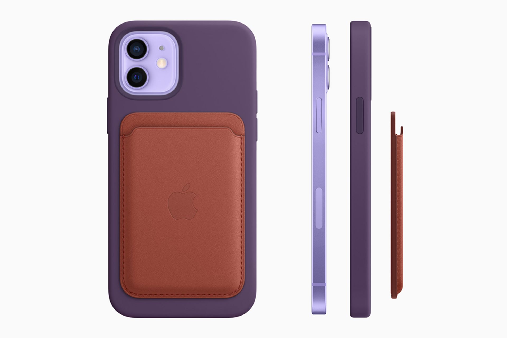 قاب سیلیکون و کیف پول چرمی برای آیفون ۱۲