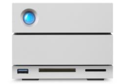 نمای جلو هارد دیسک لسی 2big Dual Thunderbolt 3 ظرفیت 20 ترابایت رنگ سفید