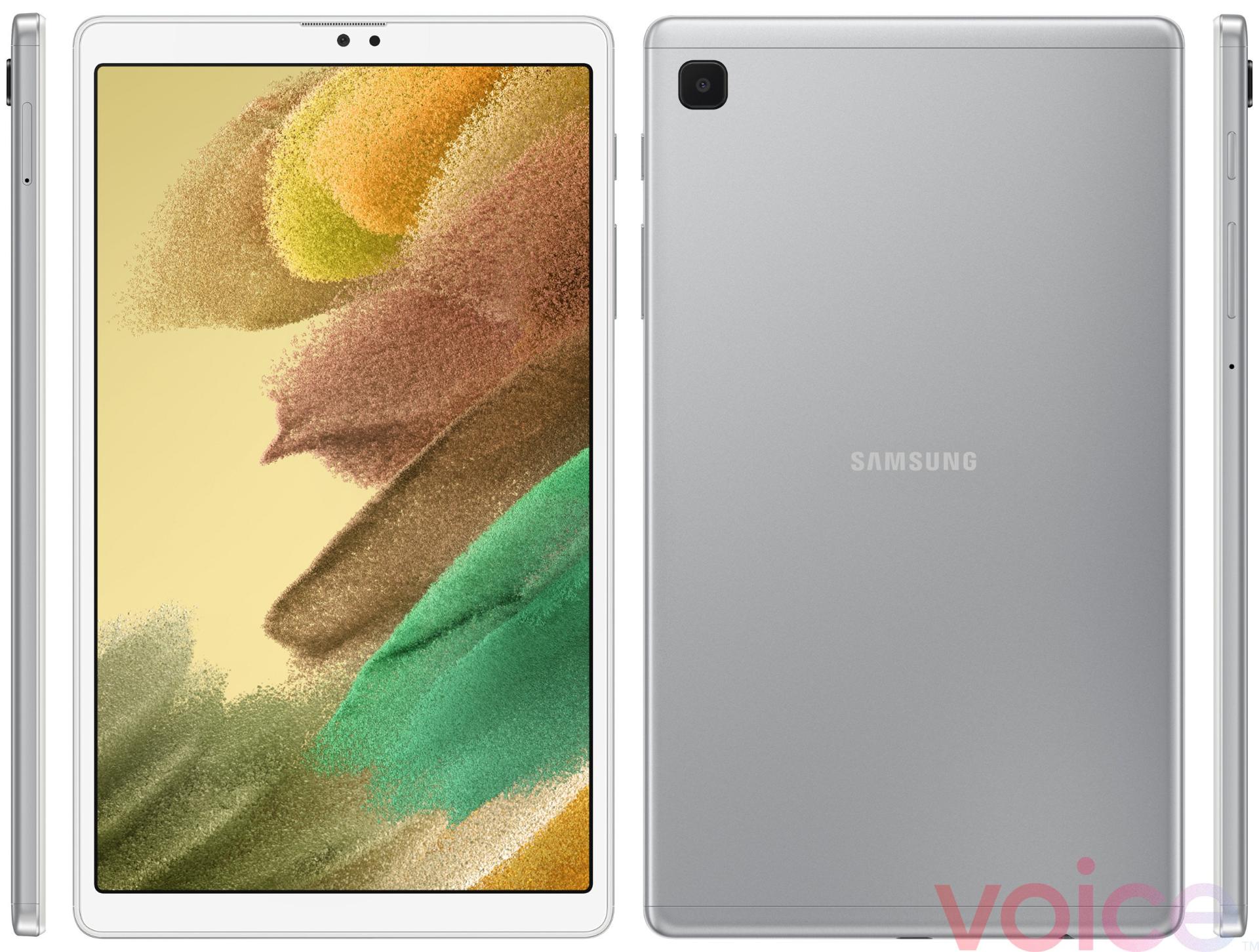 رندر فاش شده گلکسی تب ای 7 لایت / Galaxy Tab A7 Lite نقره ای از تمام زوایا
