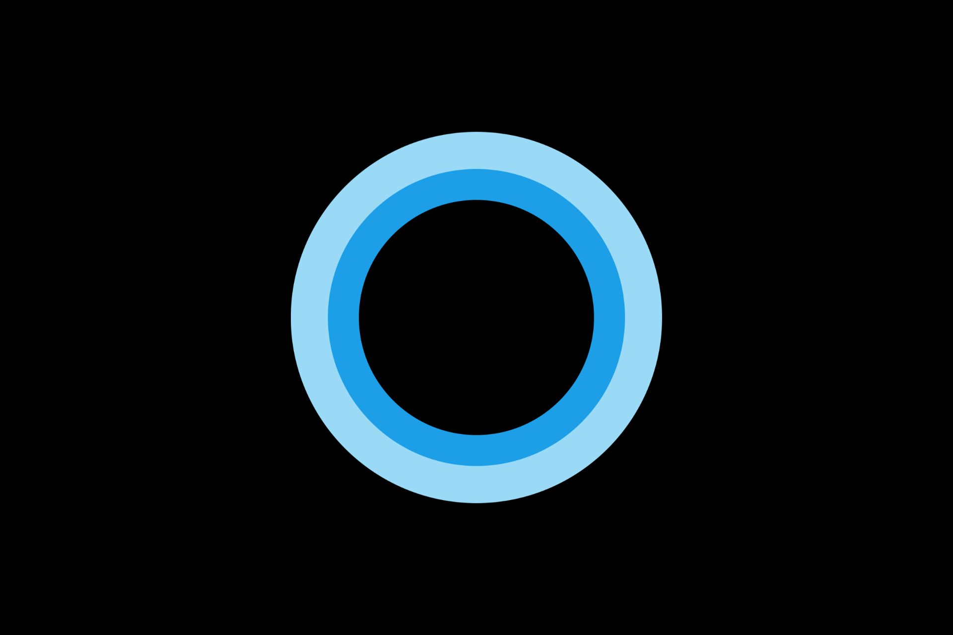 لوگو کورتانا مایکروسافت / Microsoft Cortana در پس زمینه مشکی