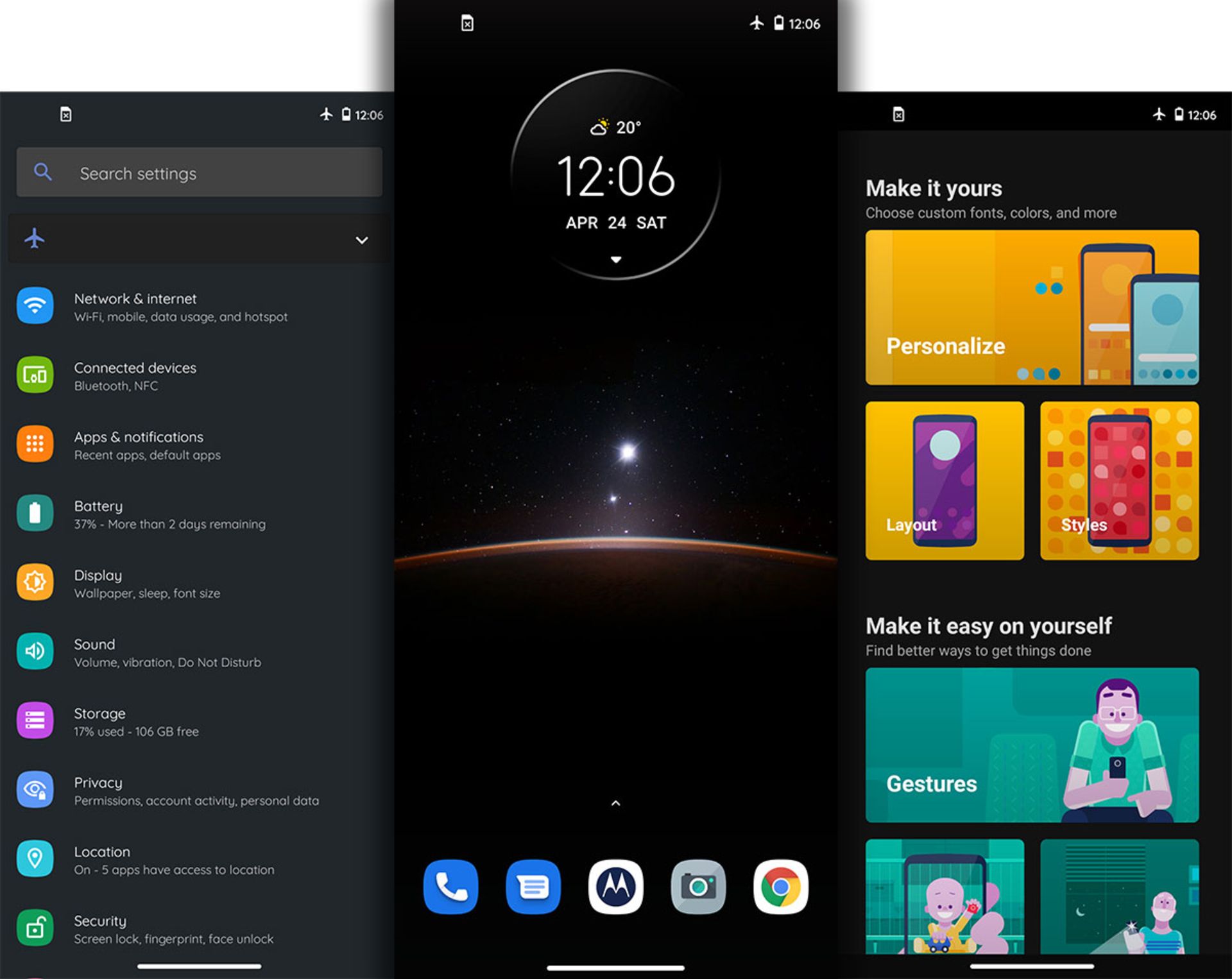 اسکرین شات رابط کاربری موتورولا موتو جی ۹ پلاس