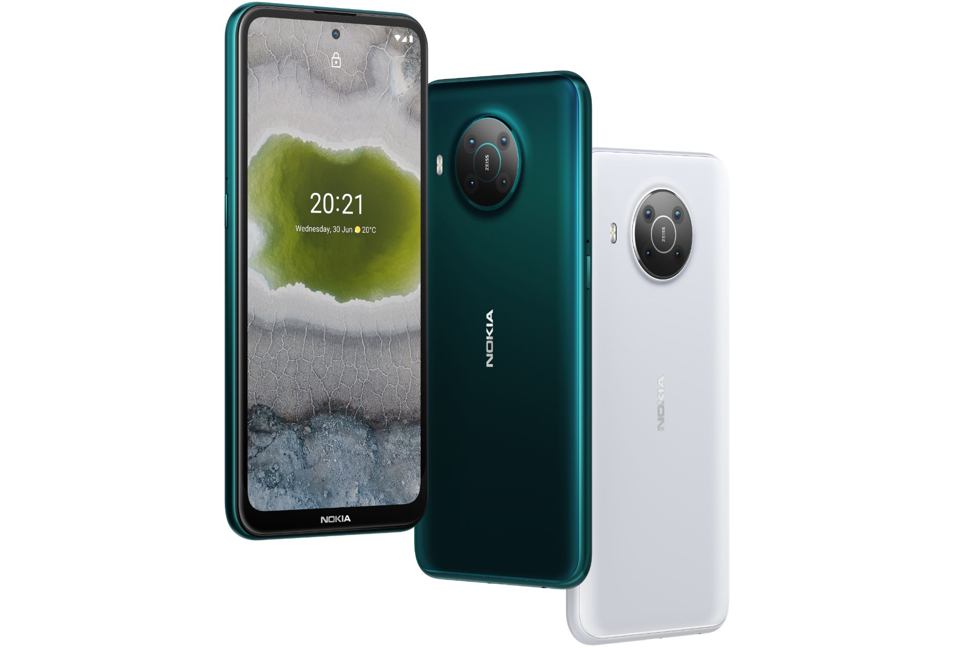 گوشی نوکیا X10 از نمای پشت و جلو در دو رنگ