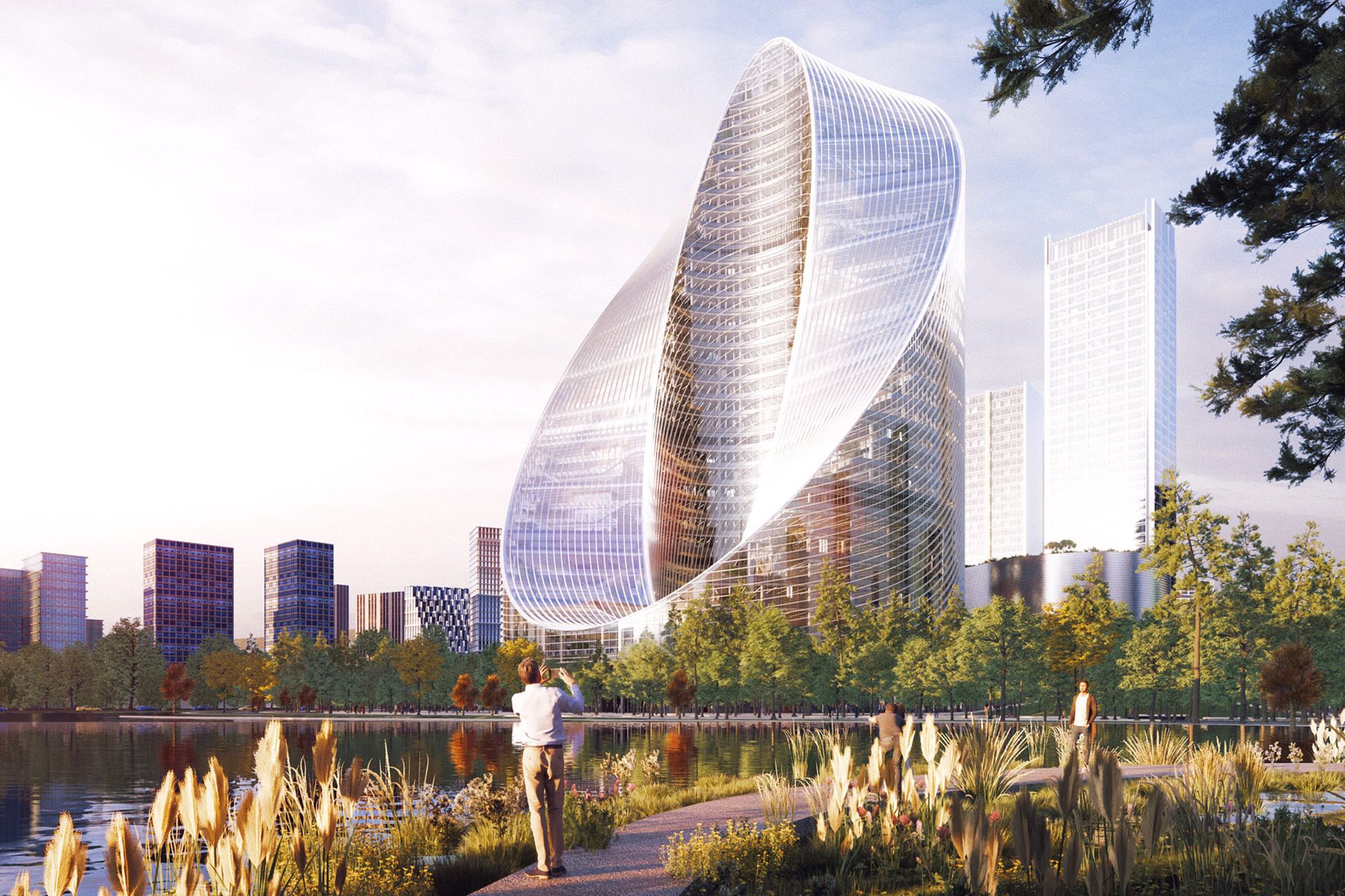 برج O-Tower اوپو در محیط شهری و چشم انداز نظره