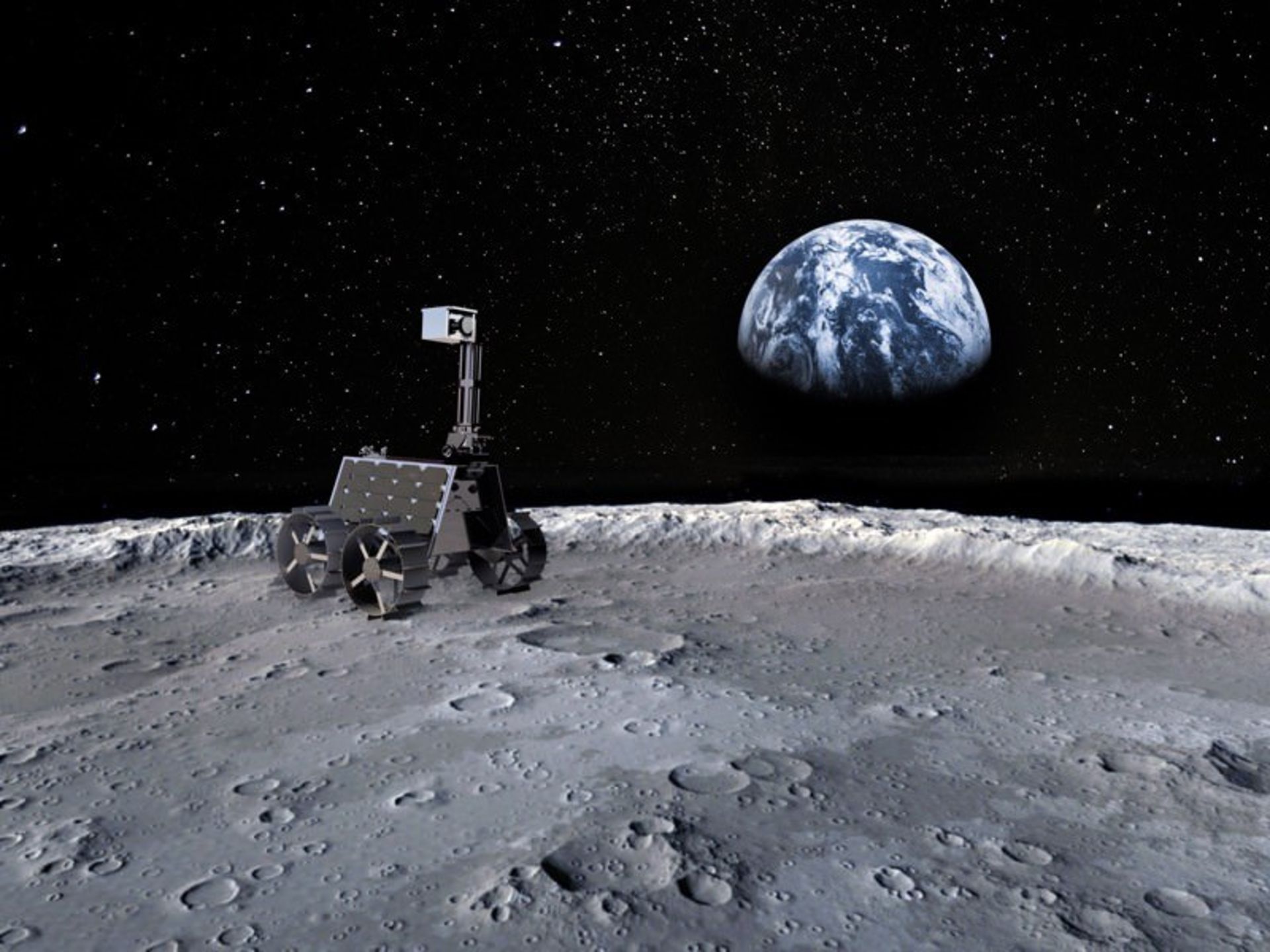 تصویر هنری از راشد نخستین سطح نورد قمری امارات
