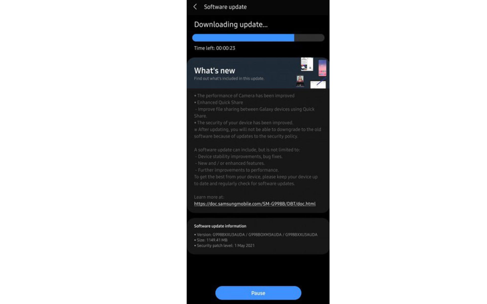 آپدیت گلکسی اس 21 اولترا سامسونگ