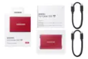 اقلام همراه SSD سامسونگ Samsung T7 USB 3.2 Gen 2 2TB ظرفیت 2 ترابایت قرمز