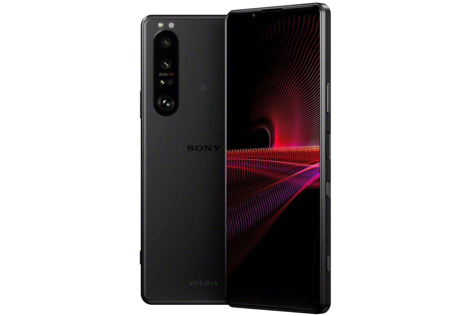 اکسپریا وان مارک 3 / Xperia 1 III از نمای سه رخ پشت و جلو مشکی