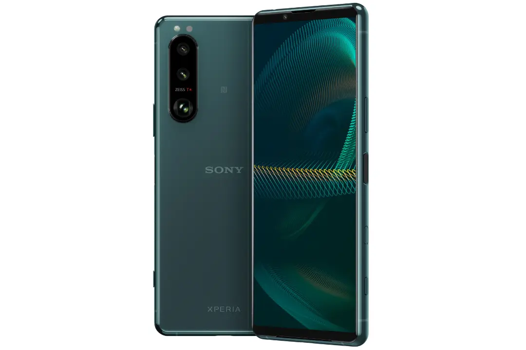 اکسپریا 5 مارک 3 / Xperia 5 III مدل سبز از نمای پشت و جلو سه رخ