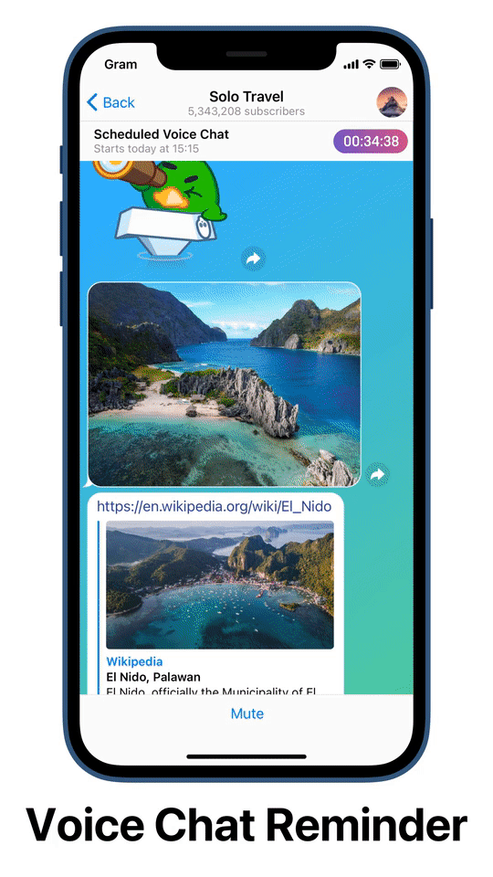 یادآور چت صوتی تلگرام / Telegram