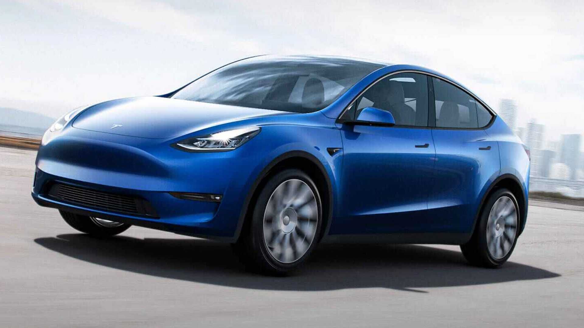 مرجع متخصصين ايران خودروي الكتريكي تسلا مدل Y / Tesla Model Y آبي رنگ