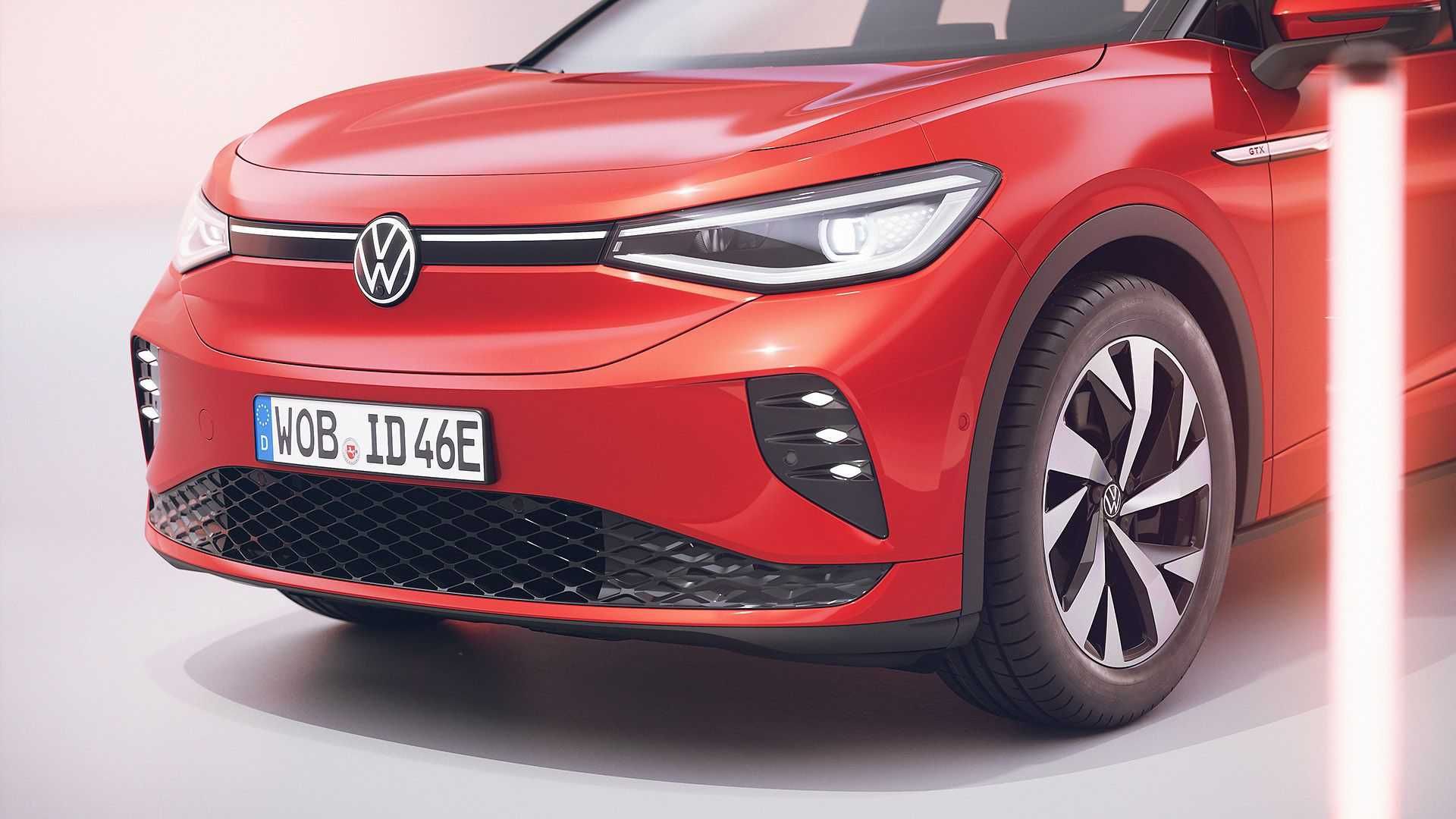 نمای جلو شاسی بلند برقی فولکس واگن Volkswagen ID.4 GTX 