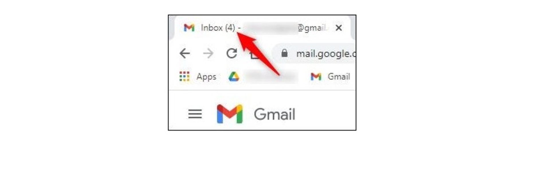 تعداد ایمیل‌های خوانده‌نشده در تب مرورگر