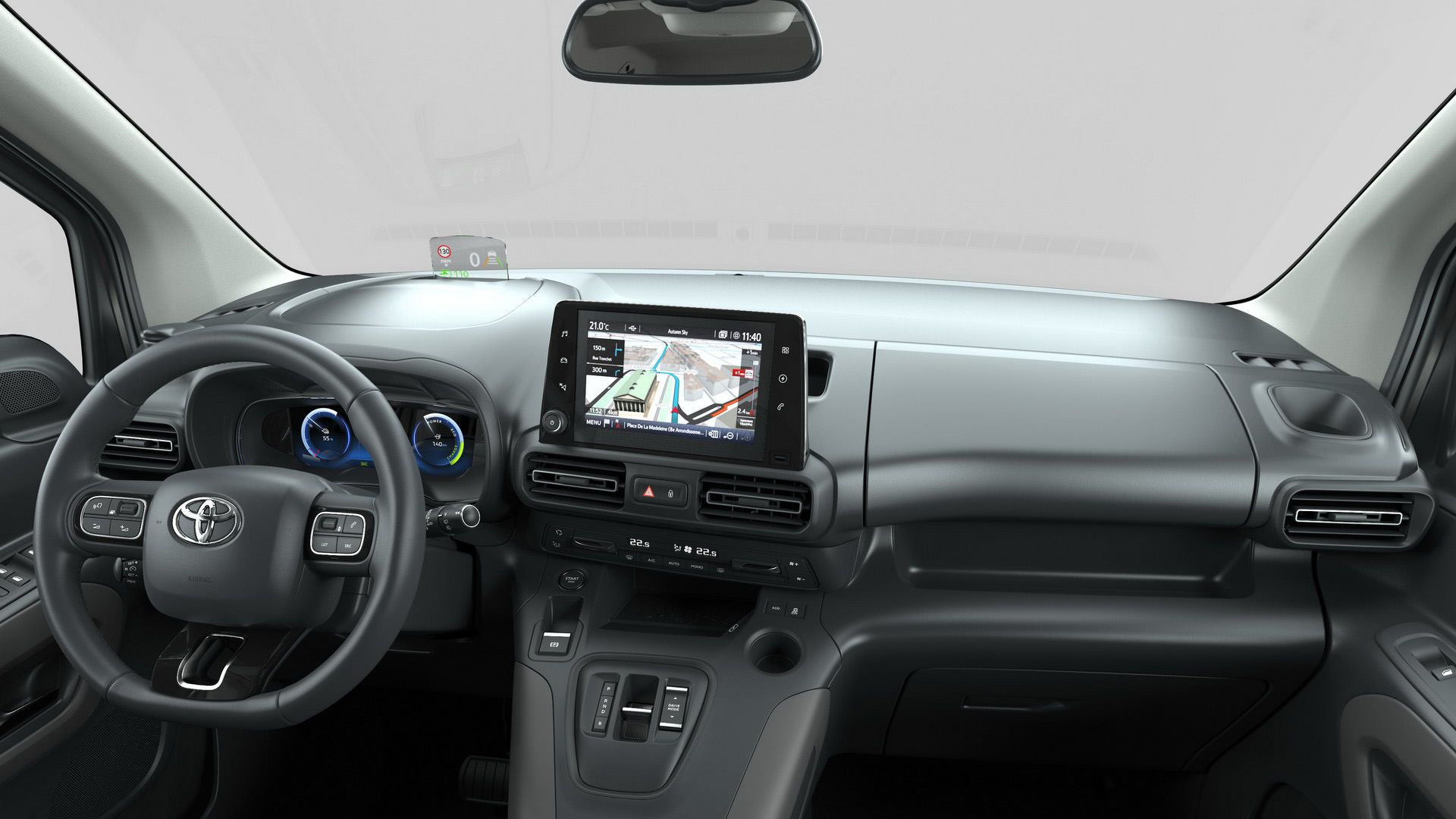 کابین و داشبورد ون برقی تویوتا پروسه سیتی 2021 / 2021 Toyota Proace City Electric Van خاکستری رنگ