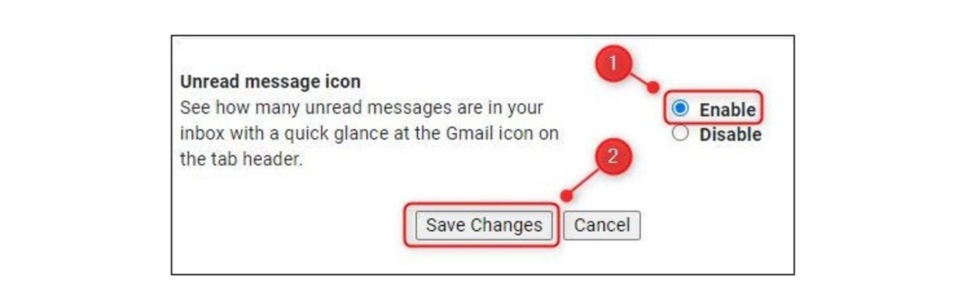 تعداد ایمیل‌های خوانده‌نشده در تب مرورگر