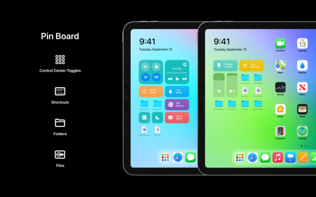 کانسپتی از قابلیت Pin Board در iPad OS 15