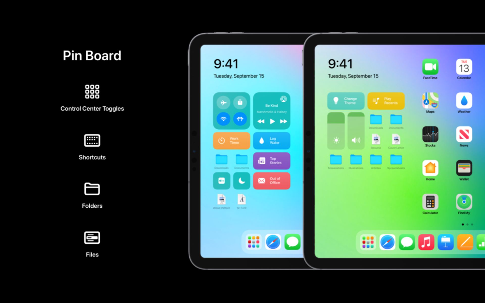 کانسپتی از قابلیت Pin Board در iPad OS 15