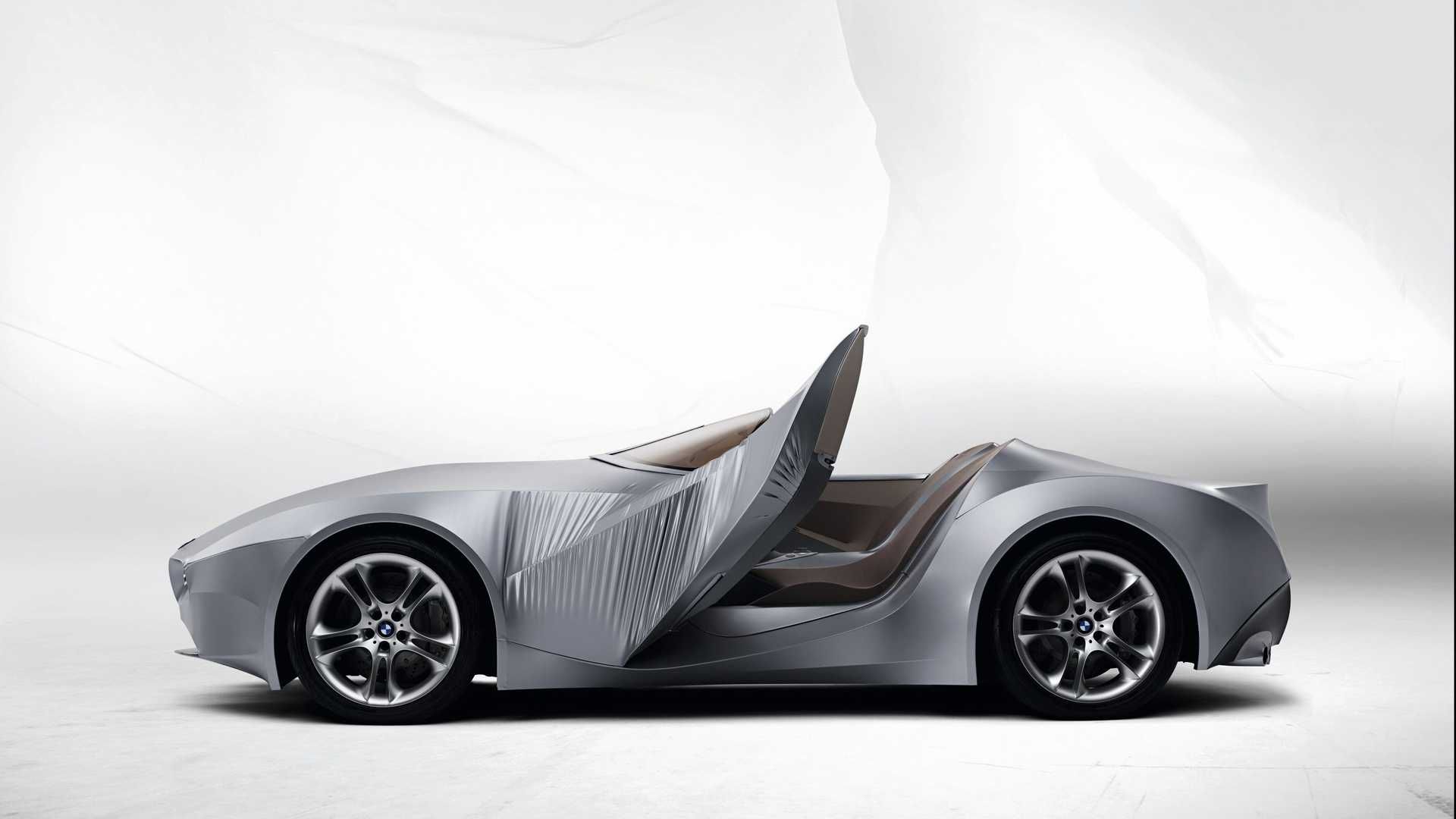 مرجع متخصصين ايران نماي جانبي خودروي مفهومي روباز بي ام و گينا / BMW GINA concept convertible با بدنه پارچه اي