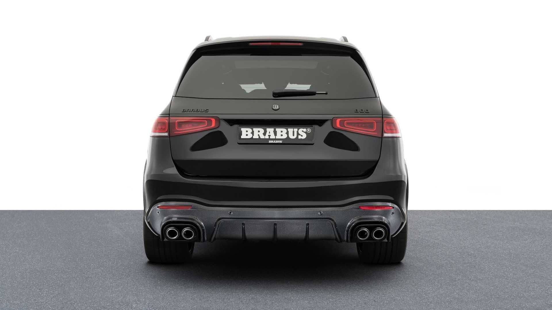 نمای عقب شاسی بلند برابوس مرسدس آ ام گ جی ال اس 63 / Brabus Mercedes-AMG GLS 63 مشکی رنگ
