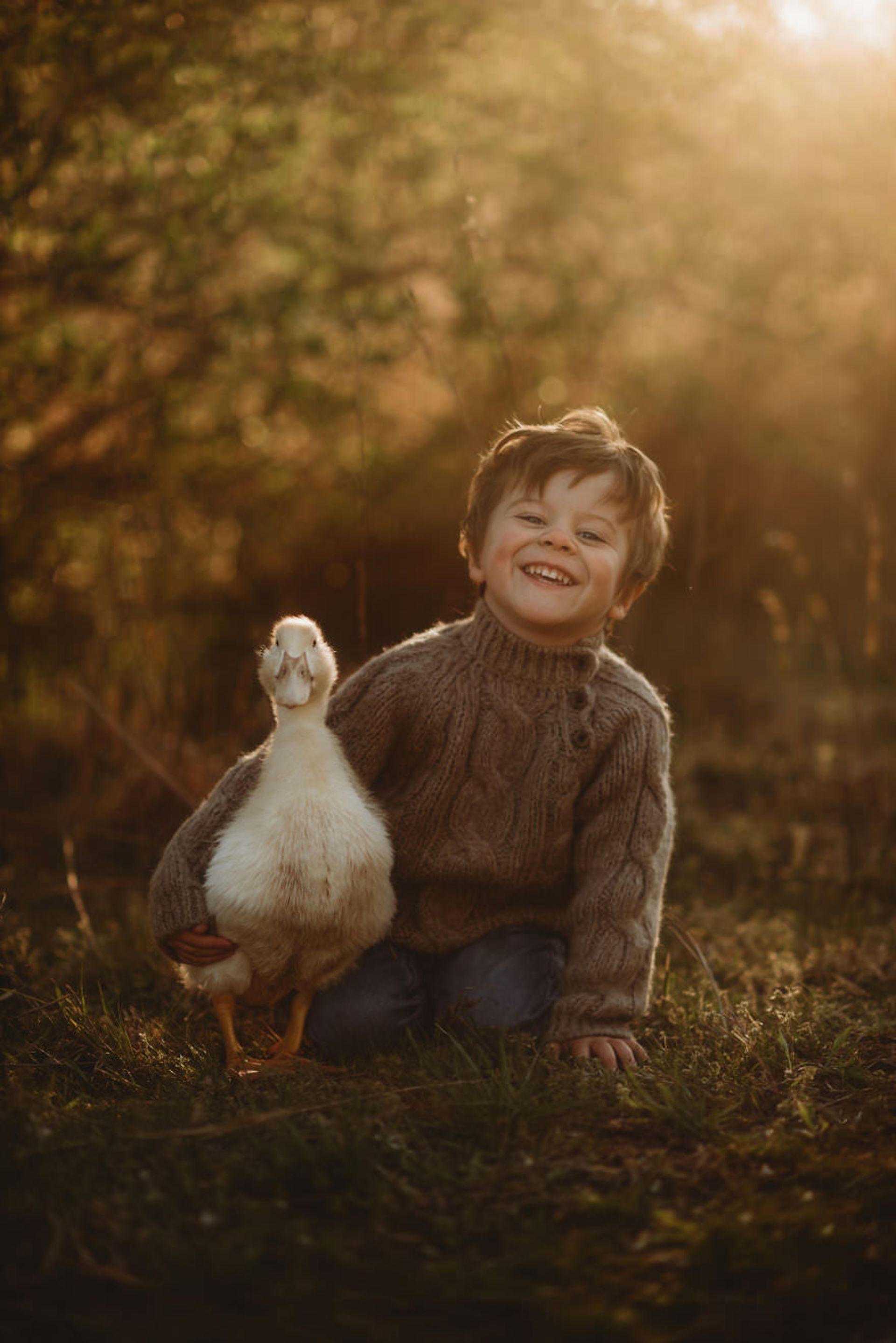 تعامل کودکان و حیوانات اردک/ اندریا مارتین