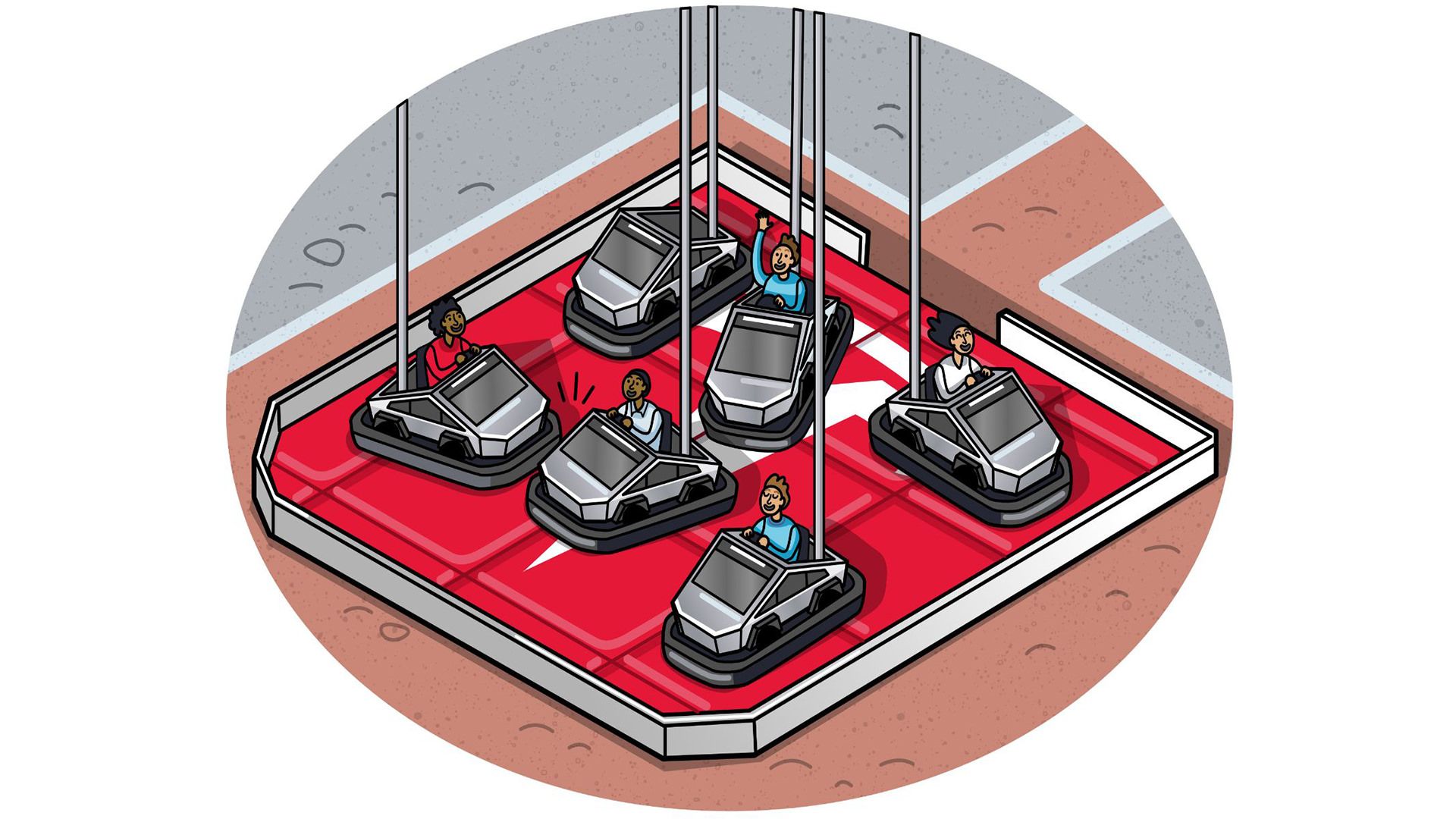 ماشین برقی شهر بازی تسلا / Cybertruck Dodgems