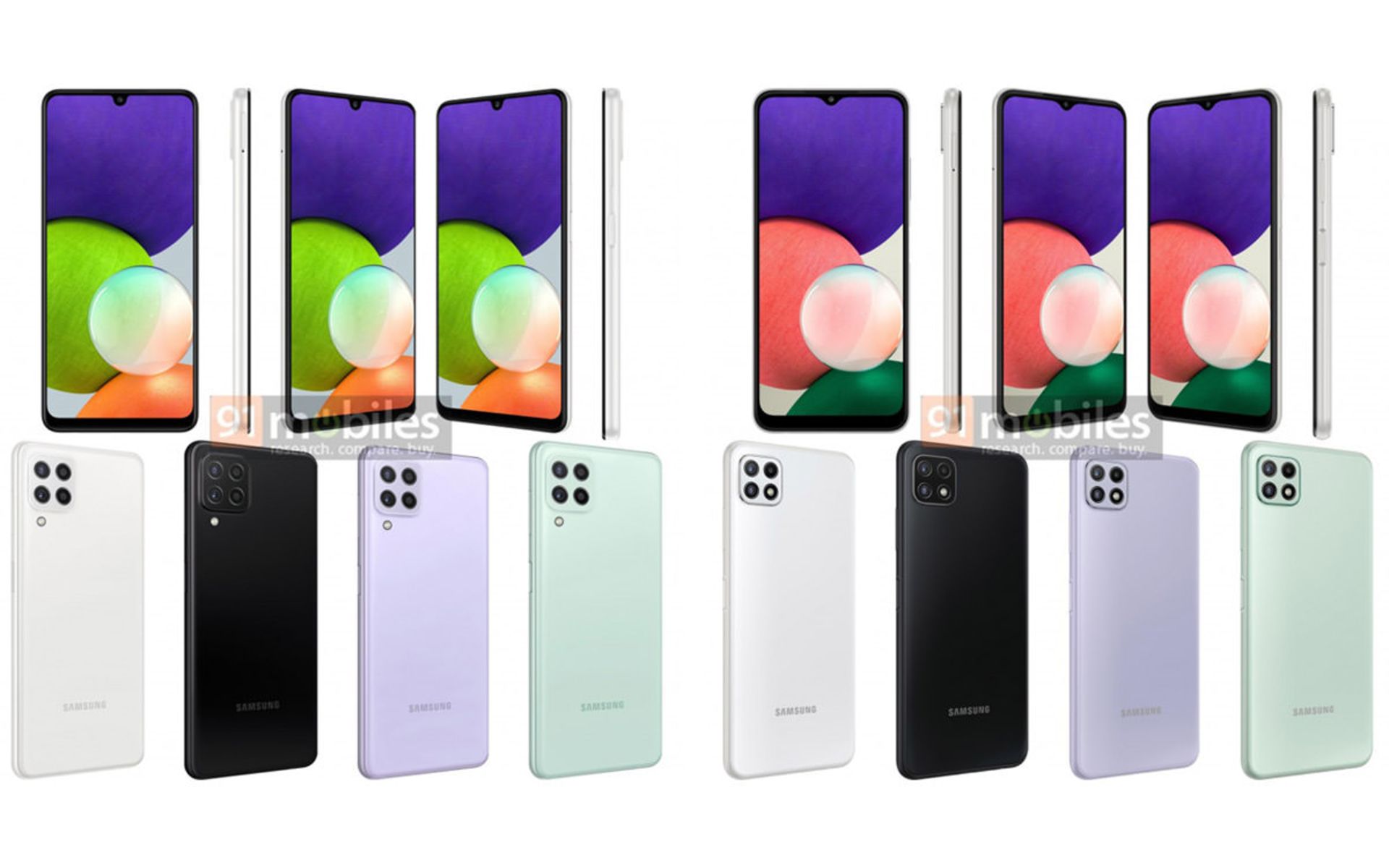 نسخه‌ی 4G و 5G گلکسی ای ۲۲