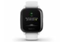 نمای روبرو اسمارت واچ ونو اس کیو گارمین نسخه موزیک Garmin Venu Sq Music Edition مشکی بند سفید