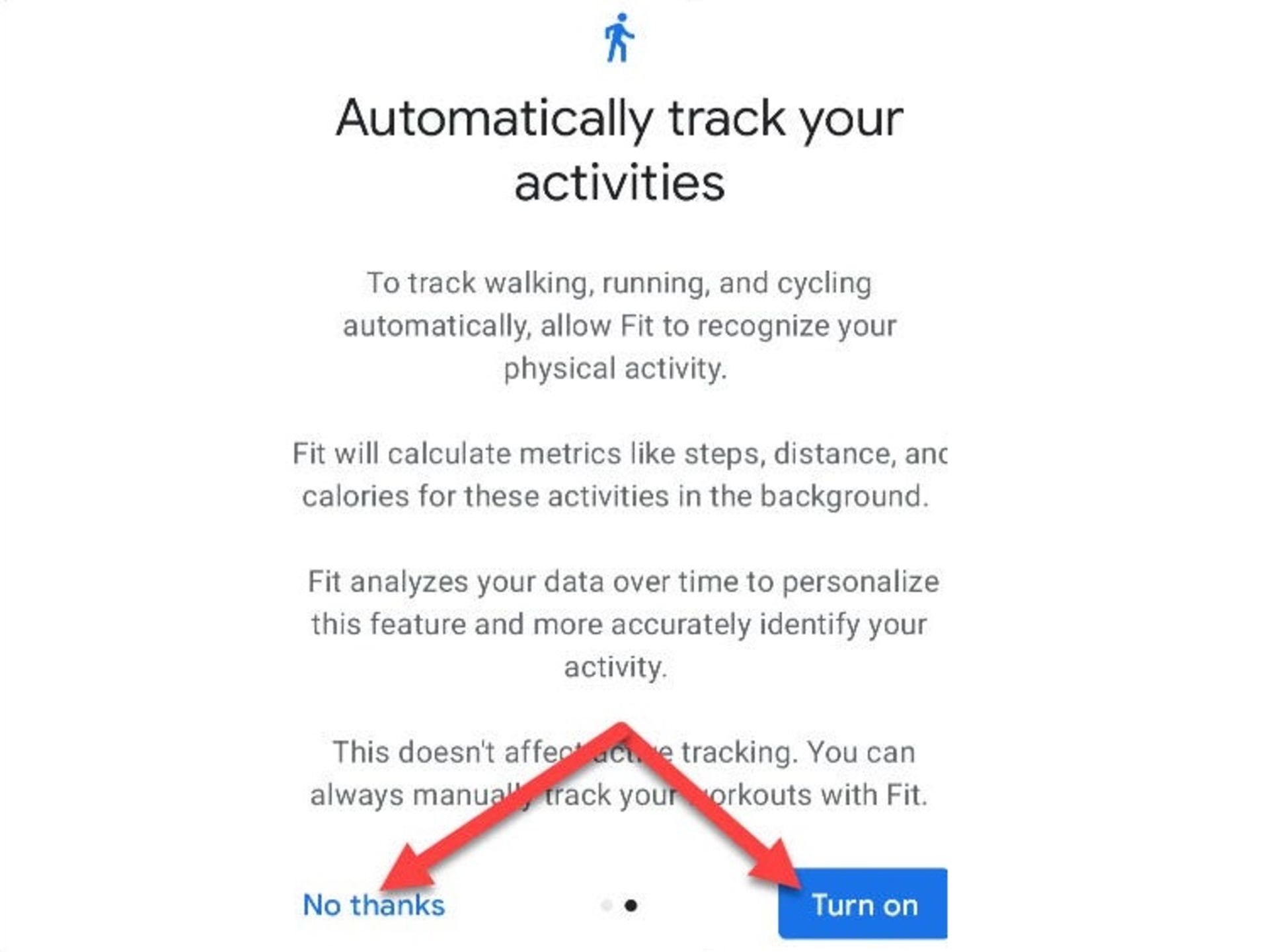 تنظیمات اولیه google fit