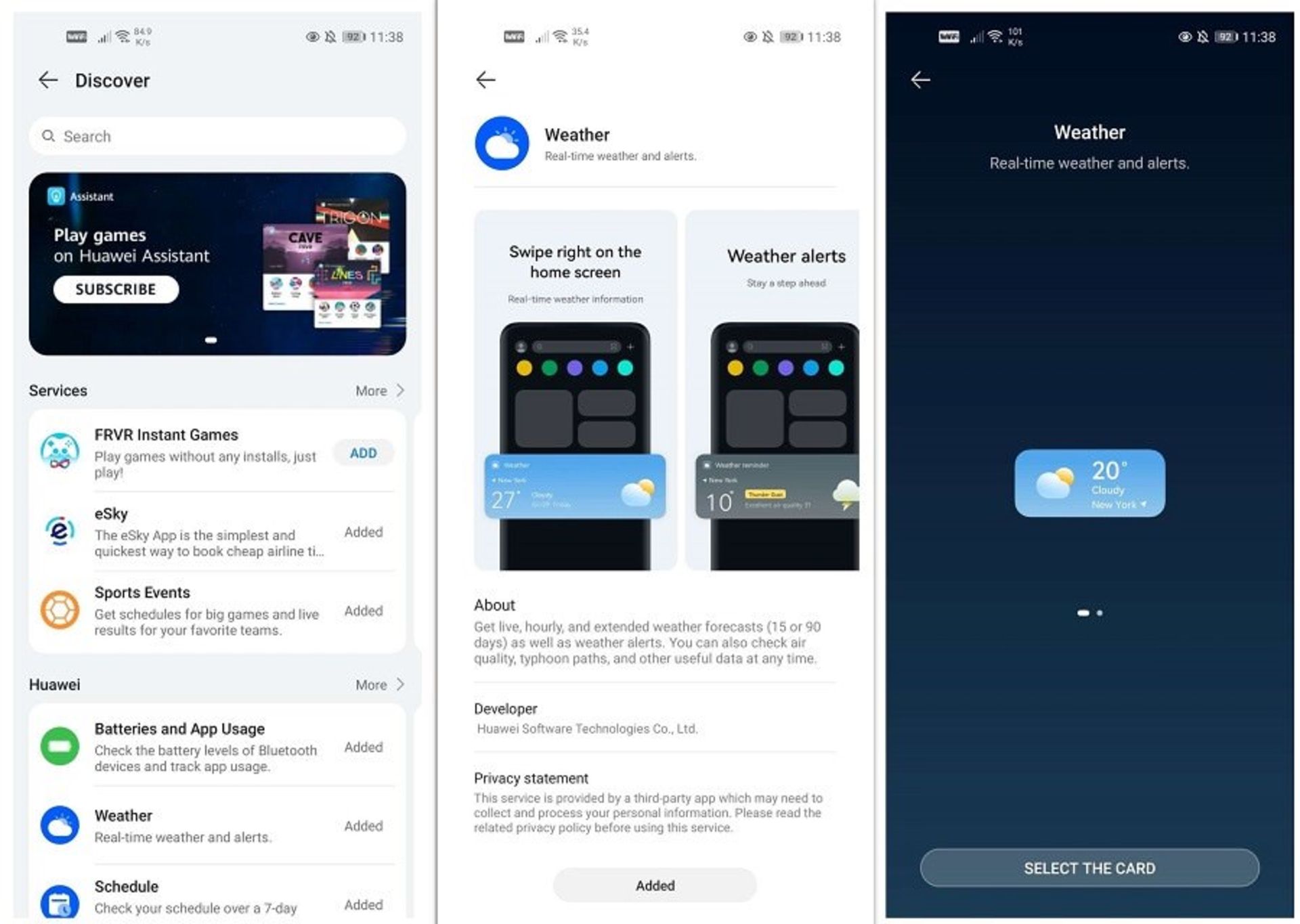 ویژگی هواشناسی هواوی اسیستنت