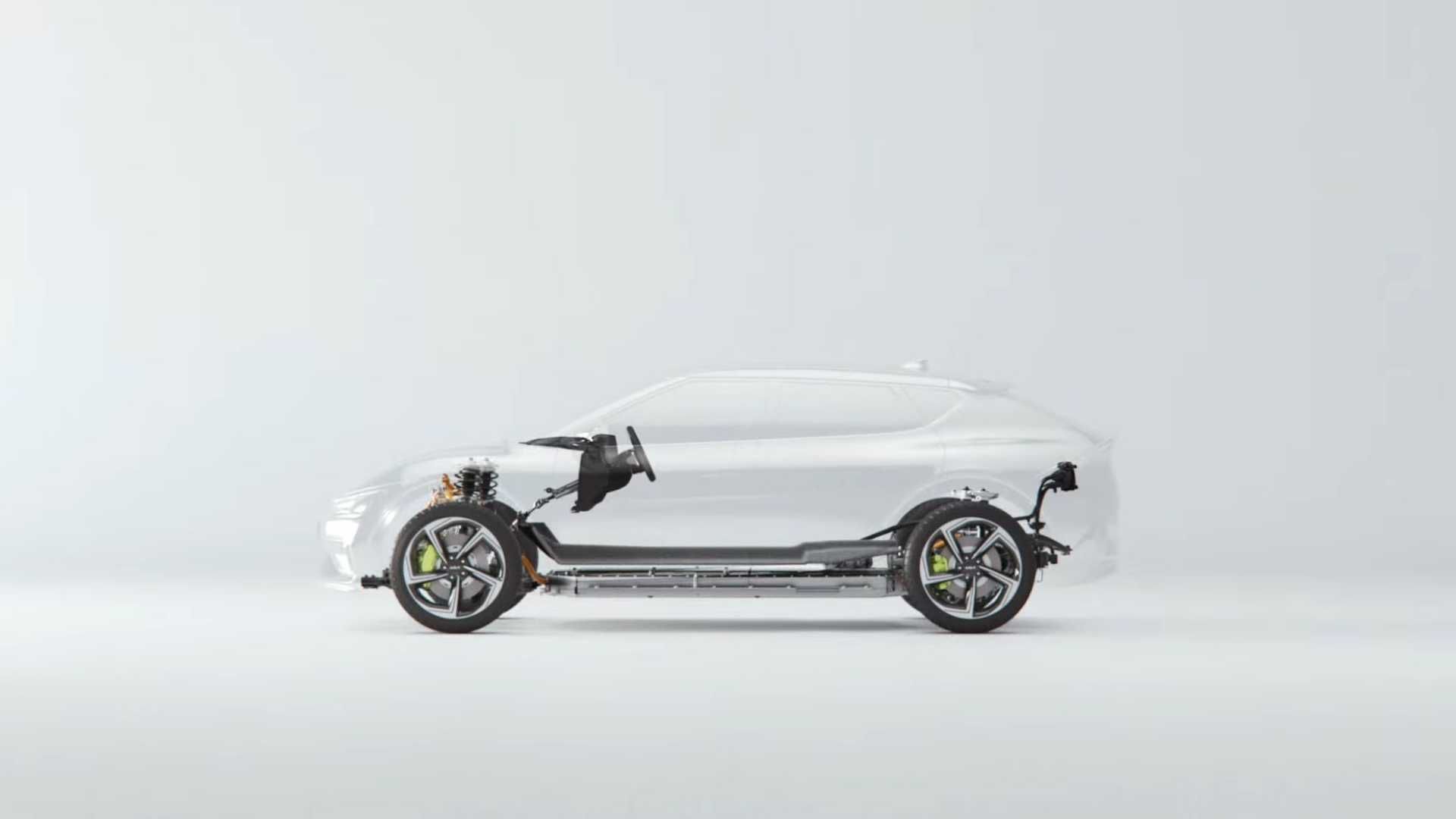 نمای جانبی پلتفرم کراس اور برقی کیا ای وی 6 / 2022 Kia EV6 crossover