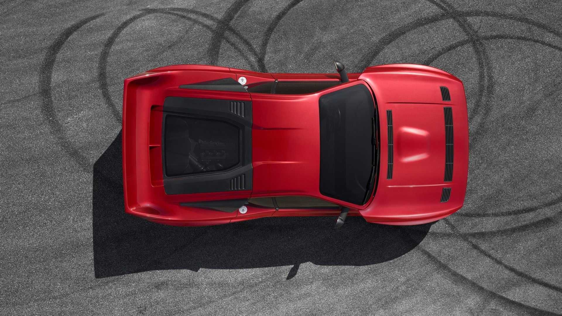 نمای بالا از سقف کیمرا ایوو 37 لانچیا 037 / Kimera EVO37 Lancia 037 قرمز رنگ