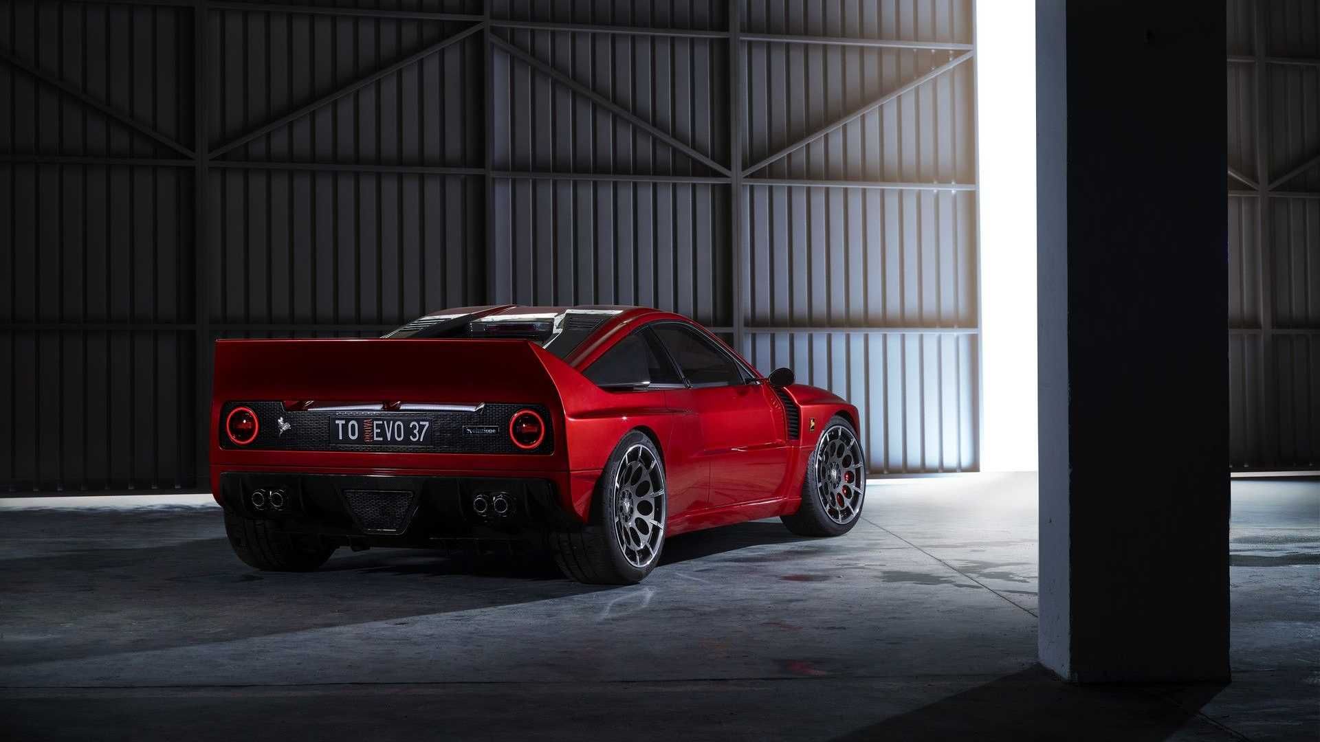 نمای عقب خودرو کیمرا ایوو 37 لانچیا 037 / Kimera EVO37 Lancia 037 قرمز رنگ