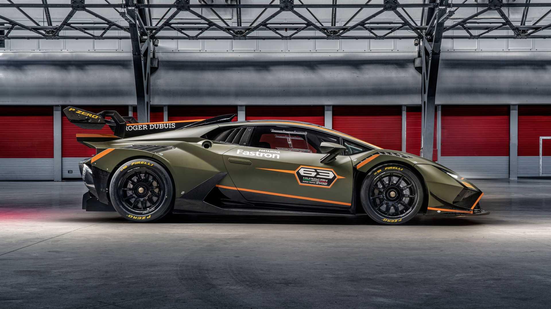 نمای جانبی سوپراسپرت لامبورگینی هوراکان سوپر تروفئو اوو2 / Lamborghini Huracan Super Trofeo EVO2