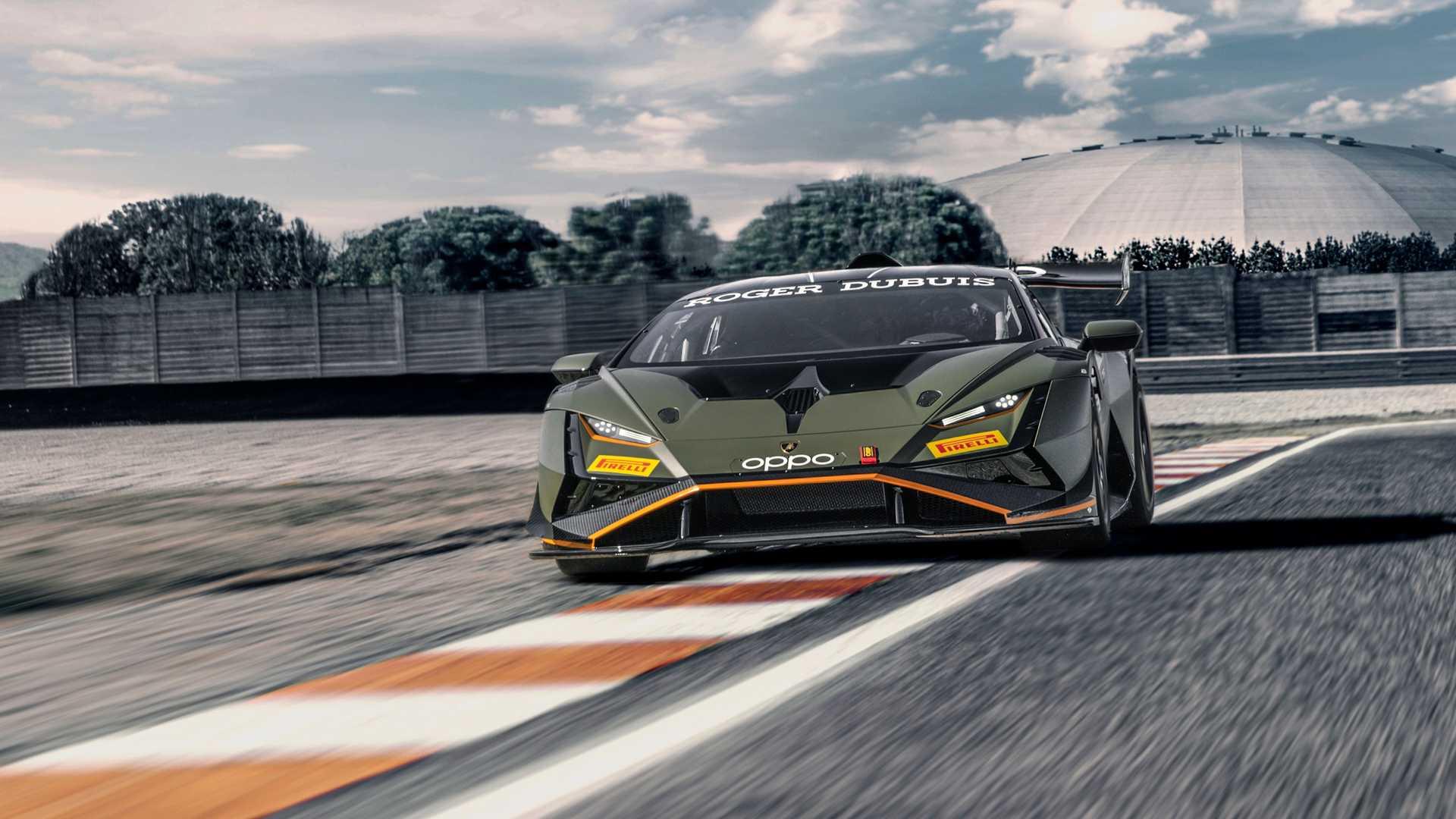 نمای جلو سوپراسپرت لامبورگینی هوراکان سوپر تروفئو اوو2 / Lamborghini Huracan Super Trofeo EVO2 در پیست