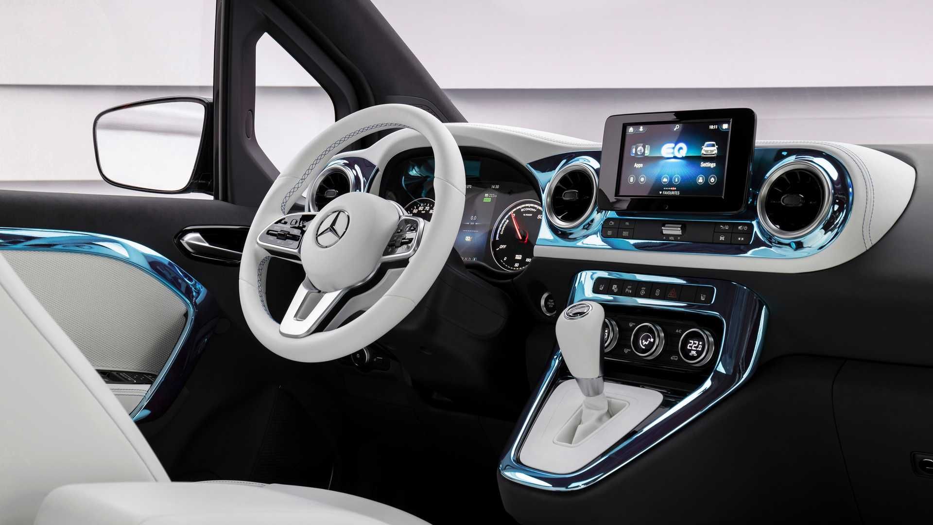نمای داخلی مدل مفهومی از ون برقی مرسدس بنز Mercedes-Benz EQT Concept