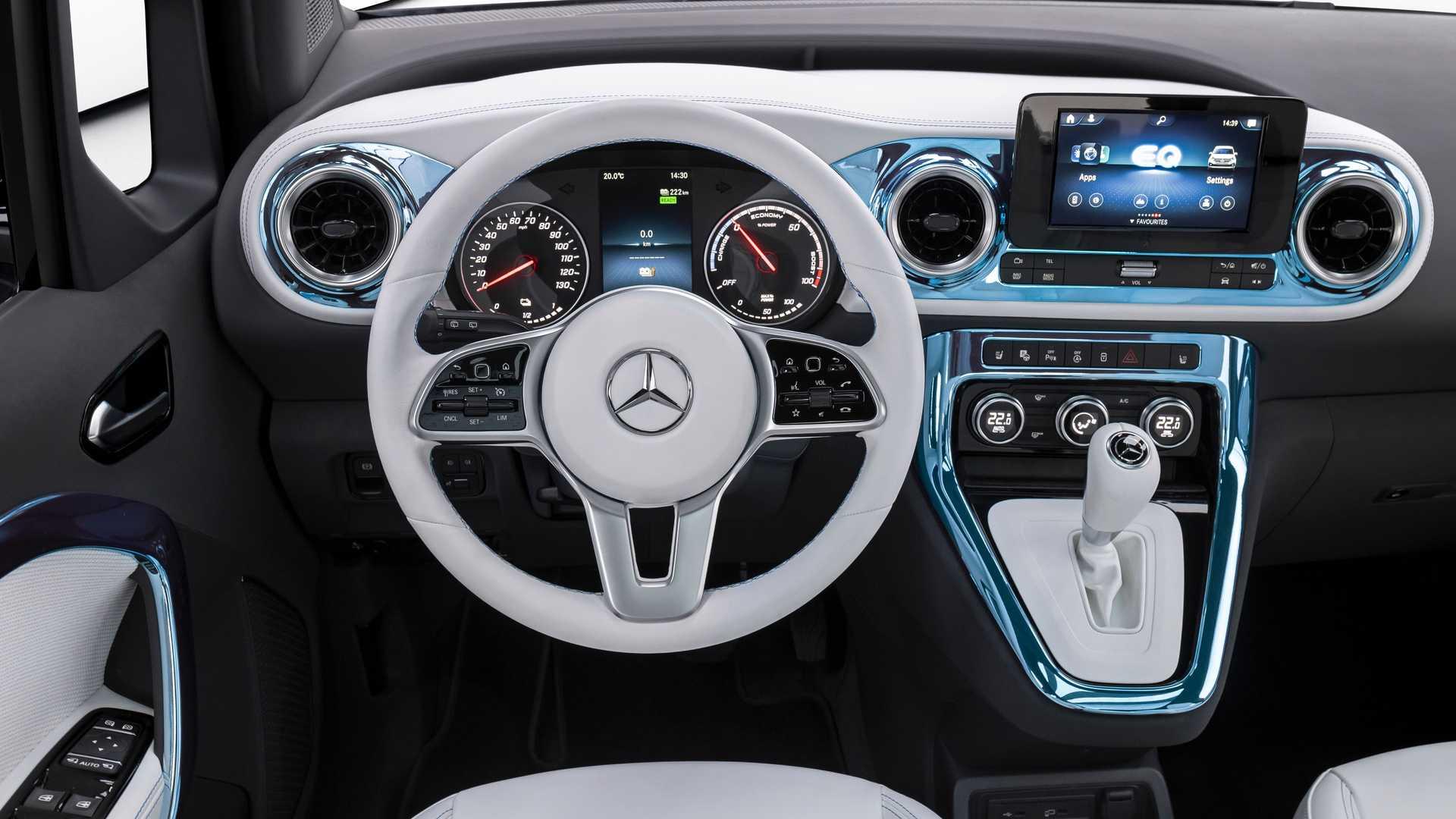نمای داشبورد مدل مفهومی از ون برقی مرسدس بنز Mercedes-Benz EQT Concept