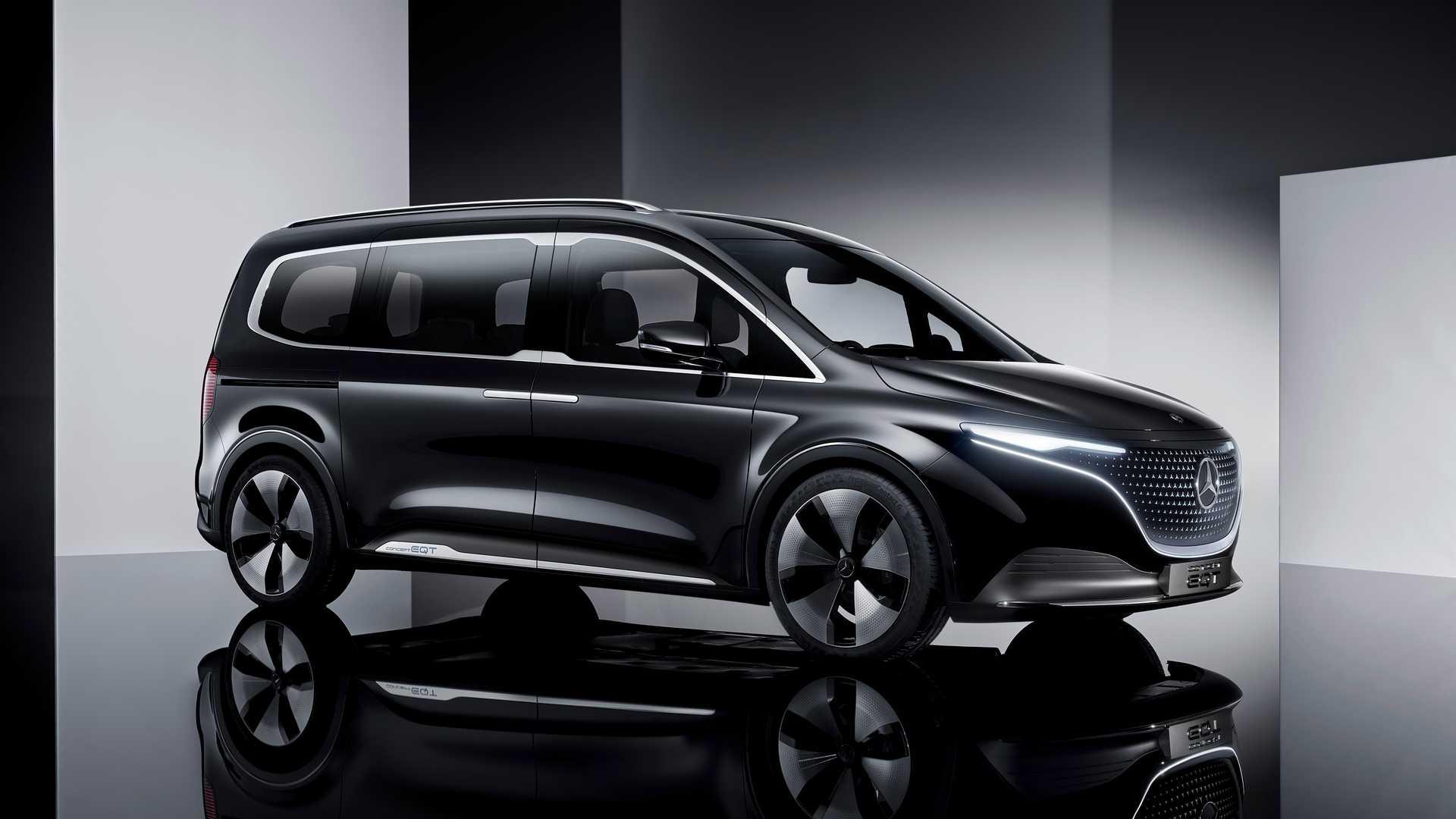 نمای جانبی مدل مفهومی از ون برقی مرسدس بنز Mercedes-Benz EQT Concept