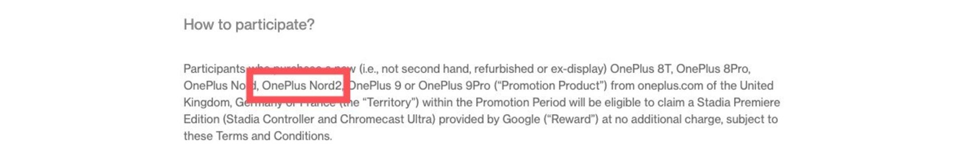 نام وان پلاس نورد ۲ در بخش سوالات متداول وب‌سایت وان پلاس