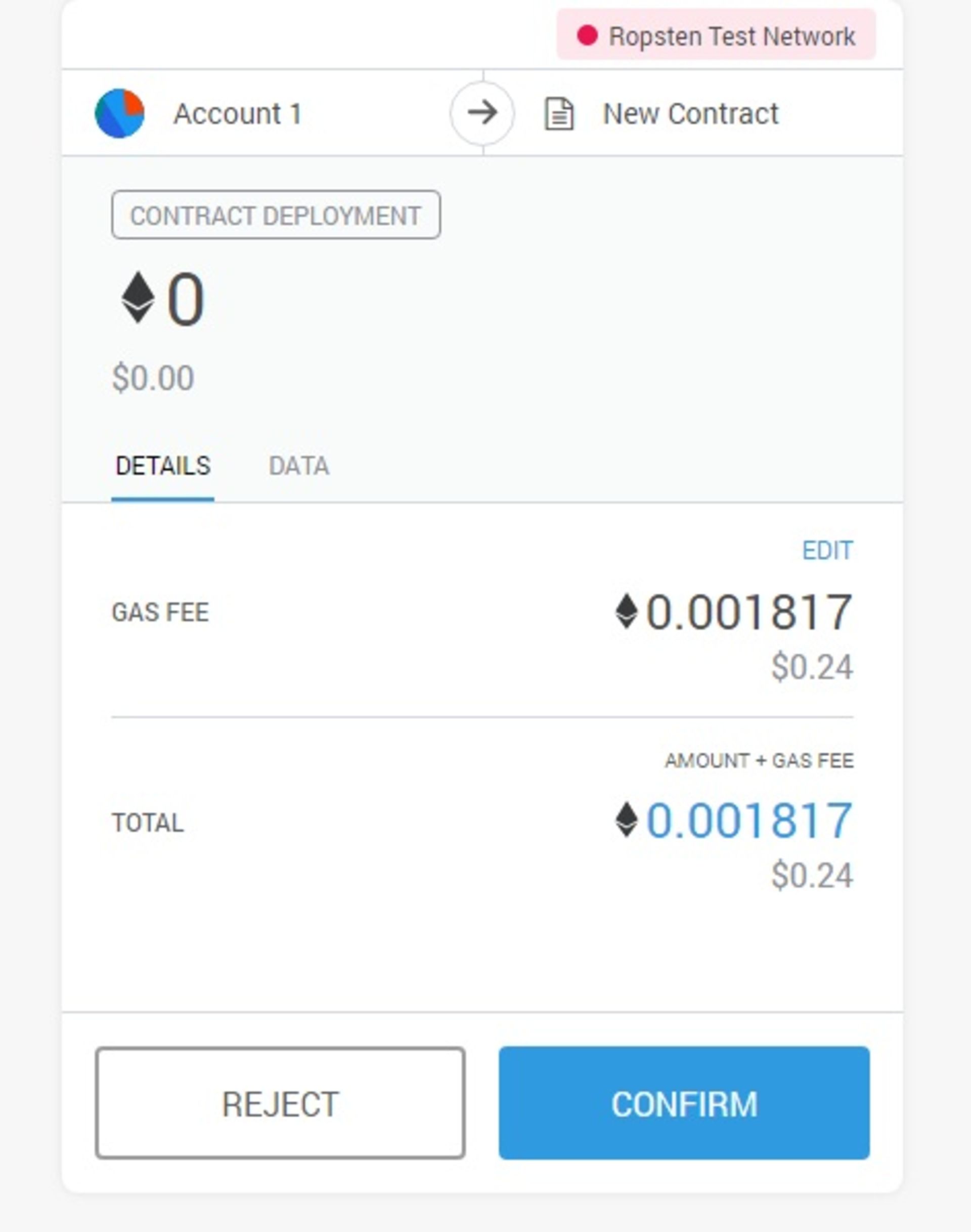 پرداخت کارمزد ساخت توکن