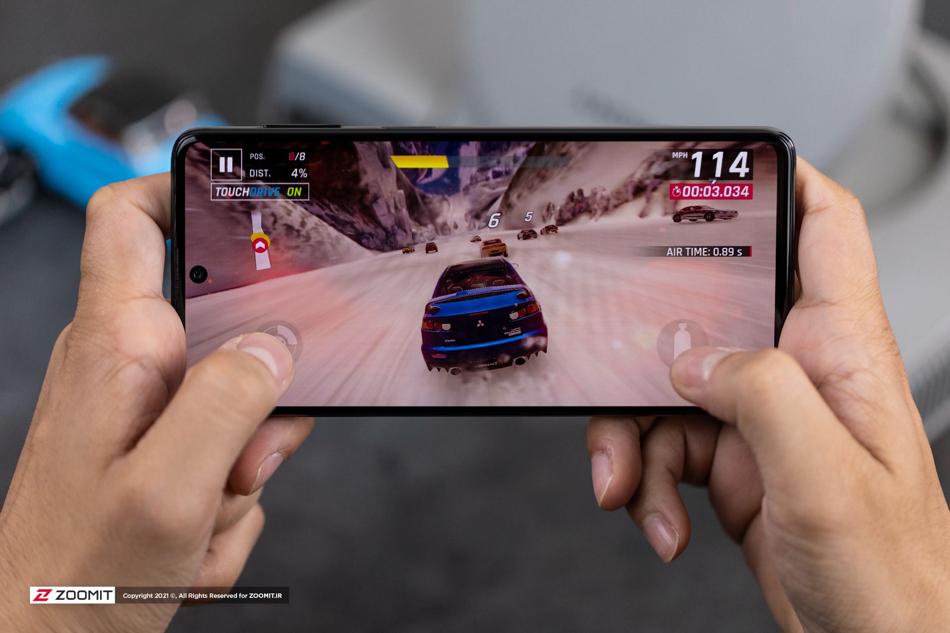 بازی آسفالت ۹ روی گوشی گلکسی M62 سامسونگ