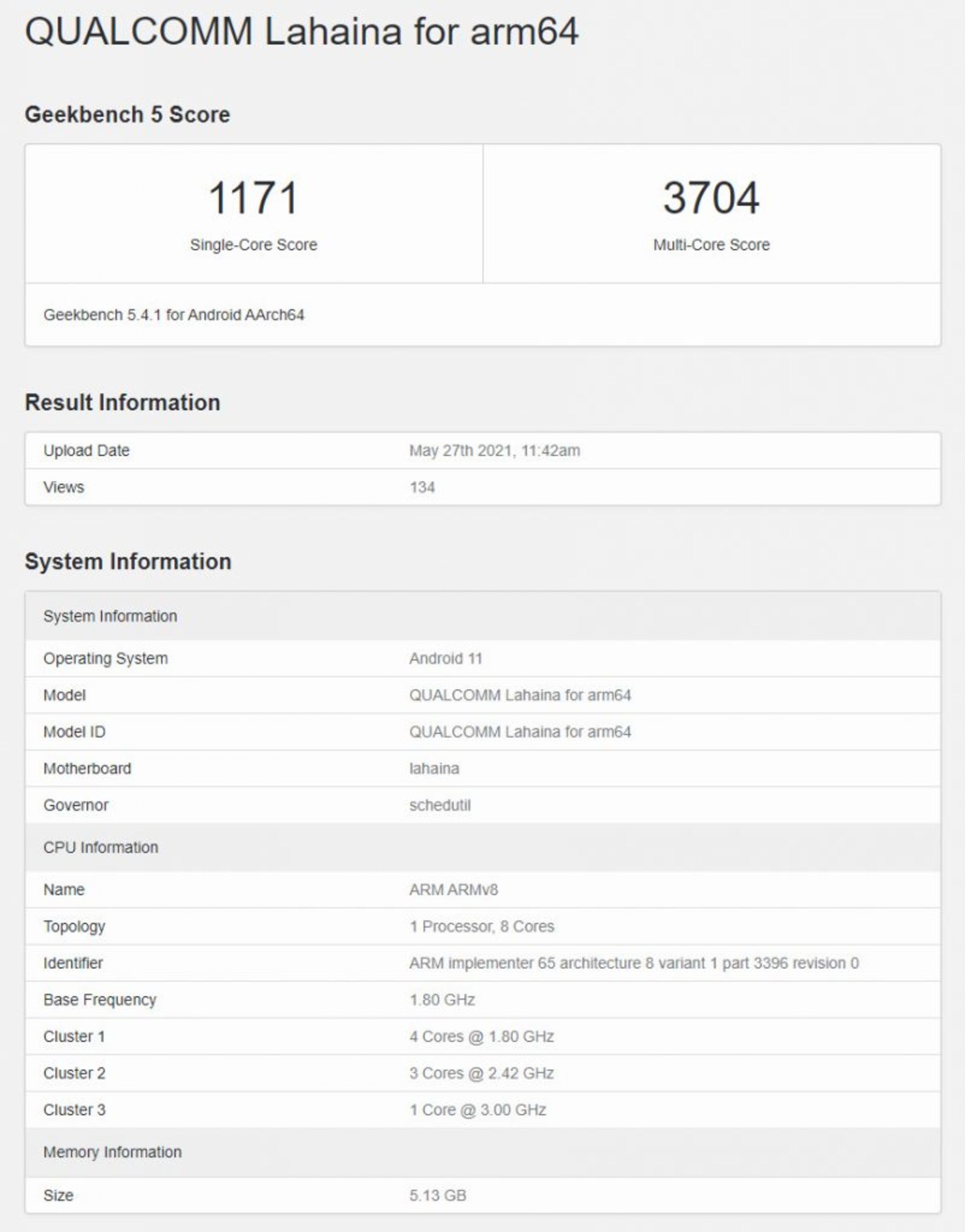 بنچمارک منتسب به اسنپدراگون ۸۸۸ پلاس