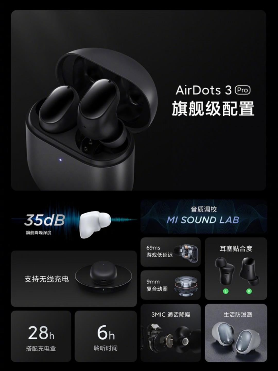 هدفون کاملا بی سیم Redmi AirDots 3 Pro شیائومی