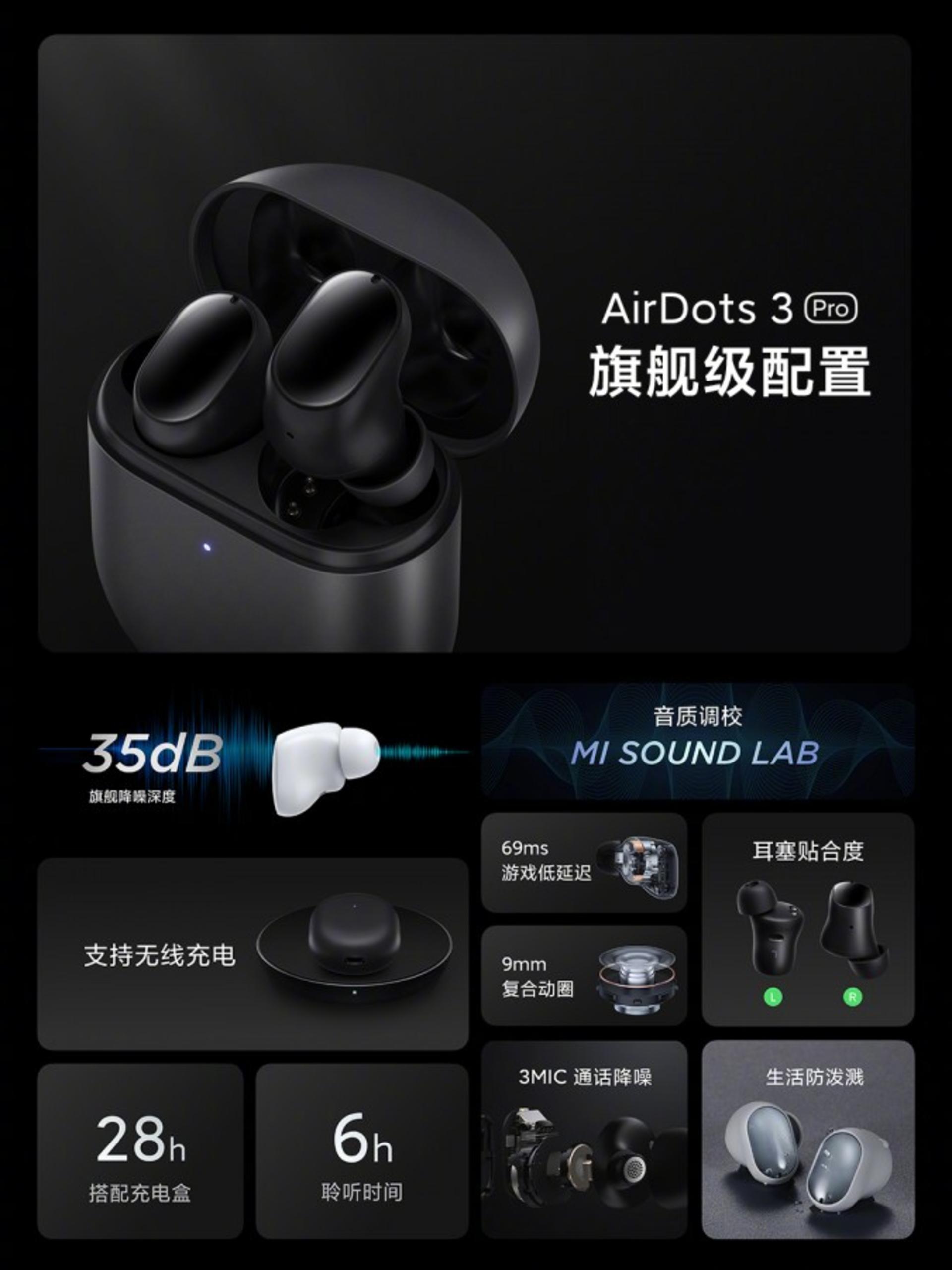 هدفون کاملا بی سیم Redmi AirDots 3 Pro شیائومی