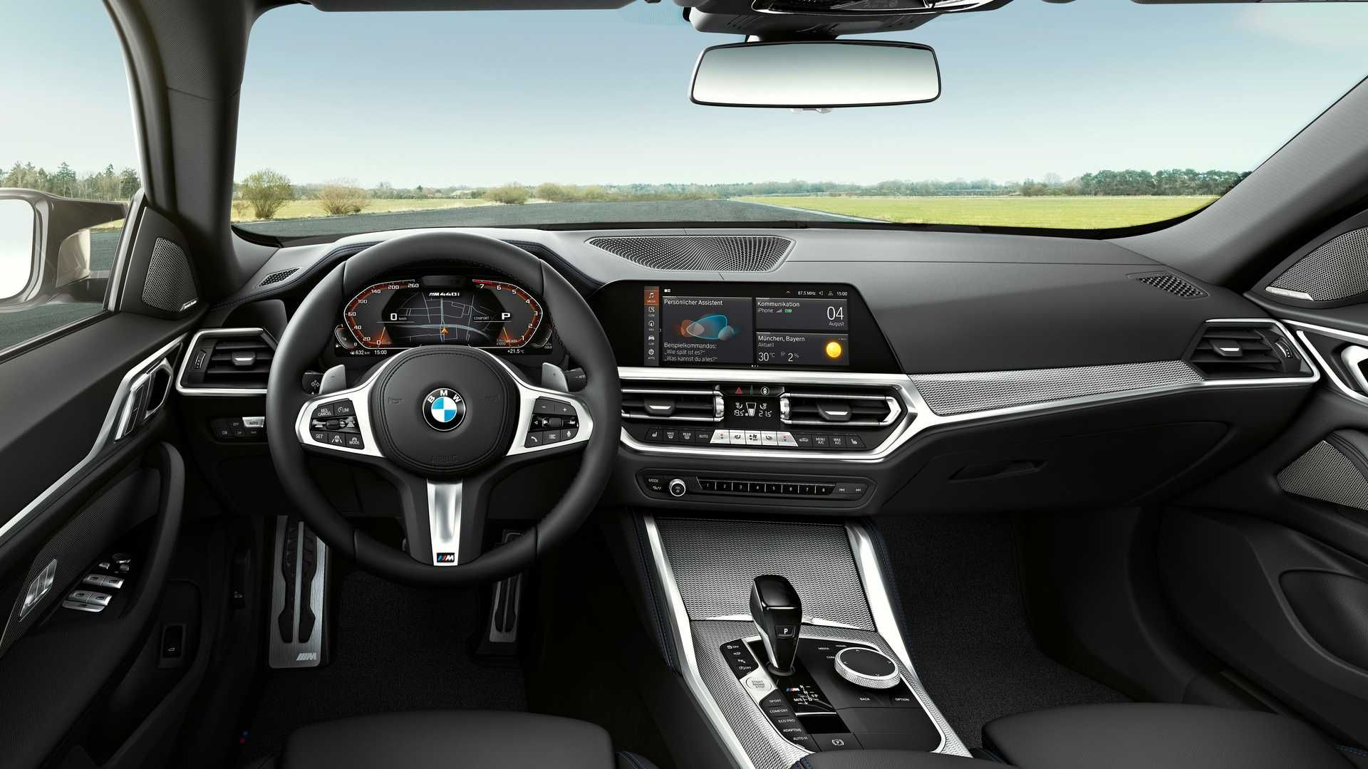 داشبورد و کابین بی ام و سری 4 گرن کوپه / 2022 BMW 4 Series Gran Coupe قرمز رنگ