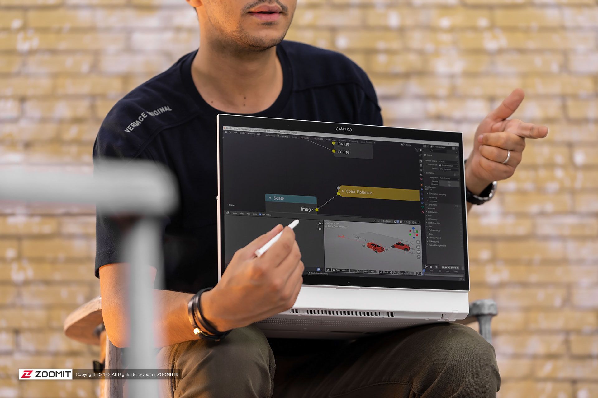 اشتراک گذاری با قلم لپ تاپ ایسر ConceptD 7 Ezel Pro